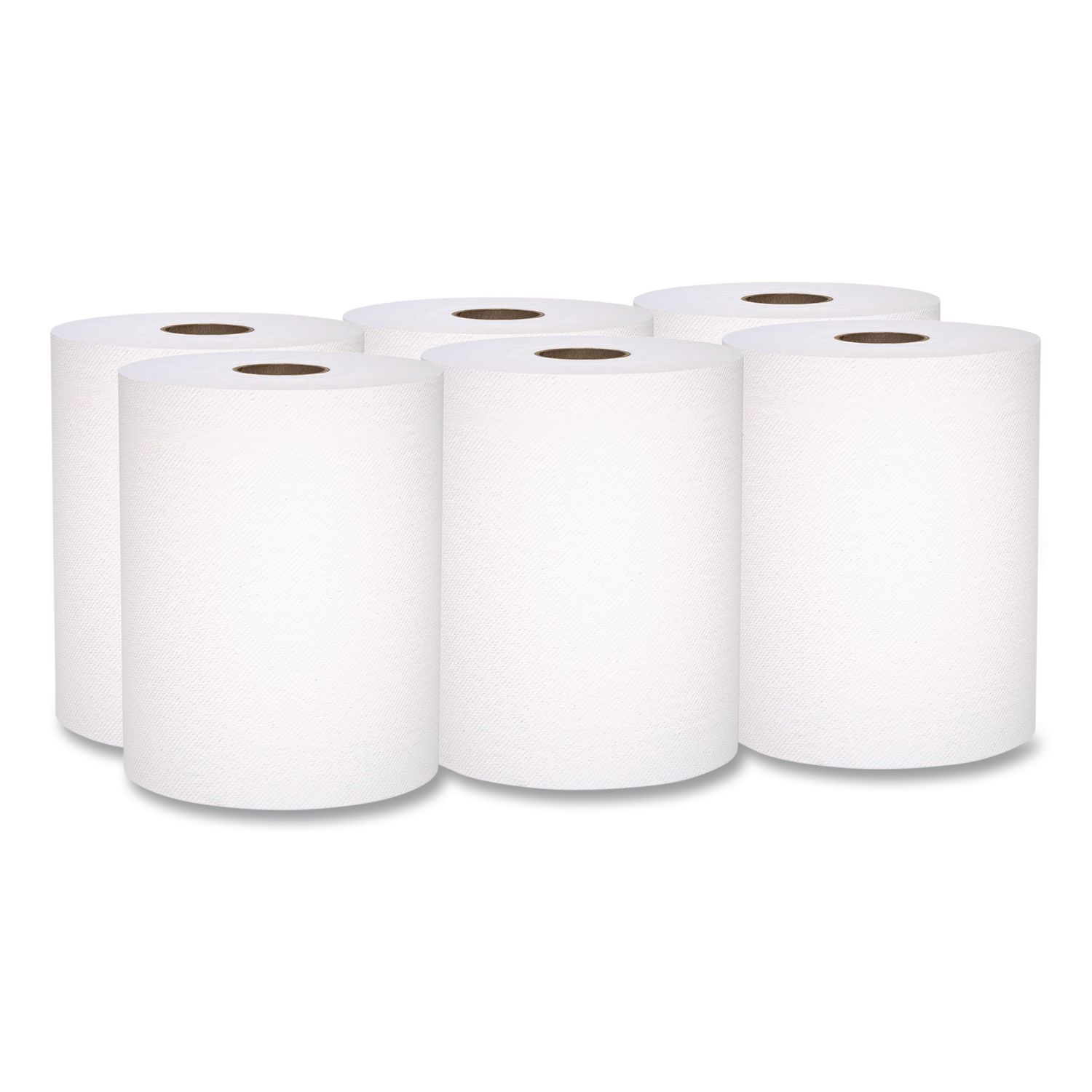 Universal 100% Recycled Fiber Hard Roll Paper Towels, 1-Ply, 8" x 800 ft, White, 6 Rolls/Carton KCC56158