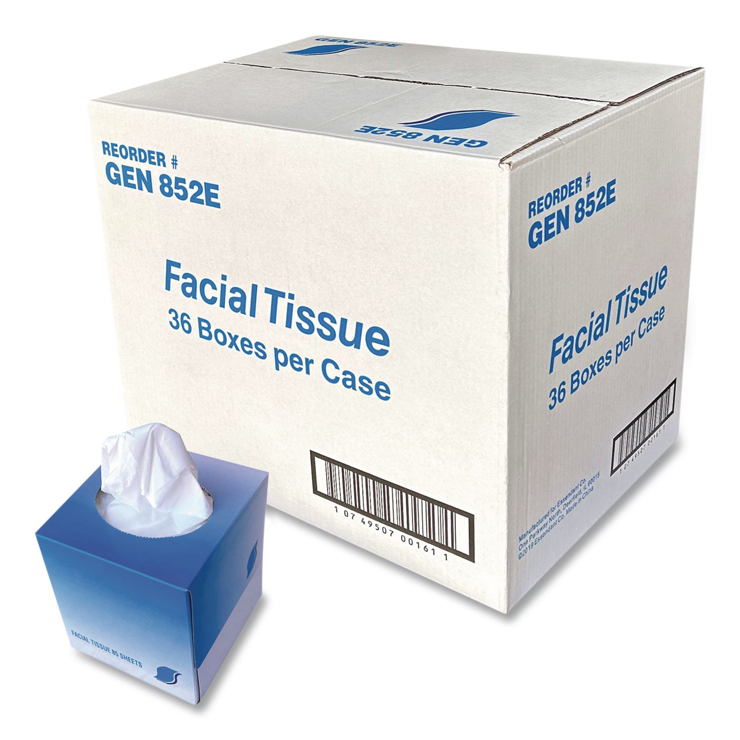 Facial Tissue Cube Box, 2-Ply, White, 85 Sheets/Box, 36 Boxes/Carton GEN852E