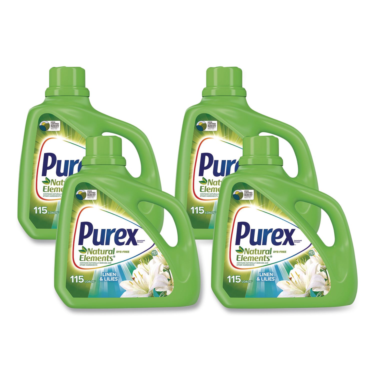 Ultra Natural Elements HE Liquid Detergent, Linen and Lilies, 150 oz Bottle, 4/Carton DIA01134