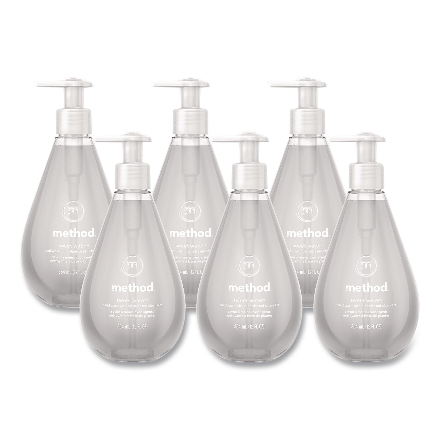 Gel Hand Wash, Sweet Water Scent, 12 oz, 6/Carton MTH00034CT