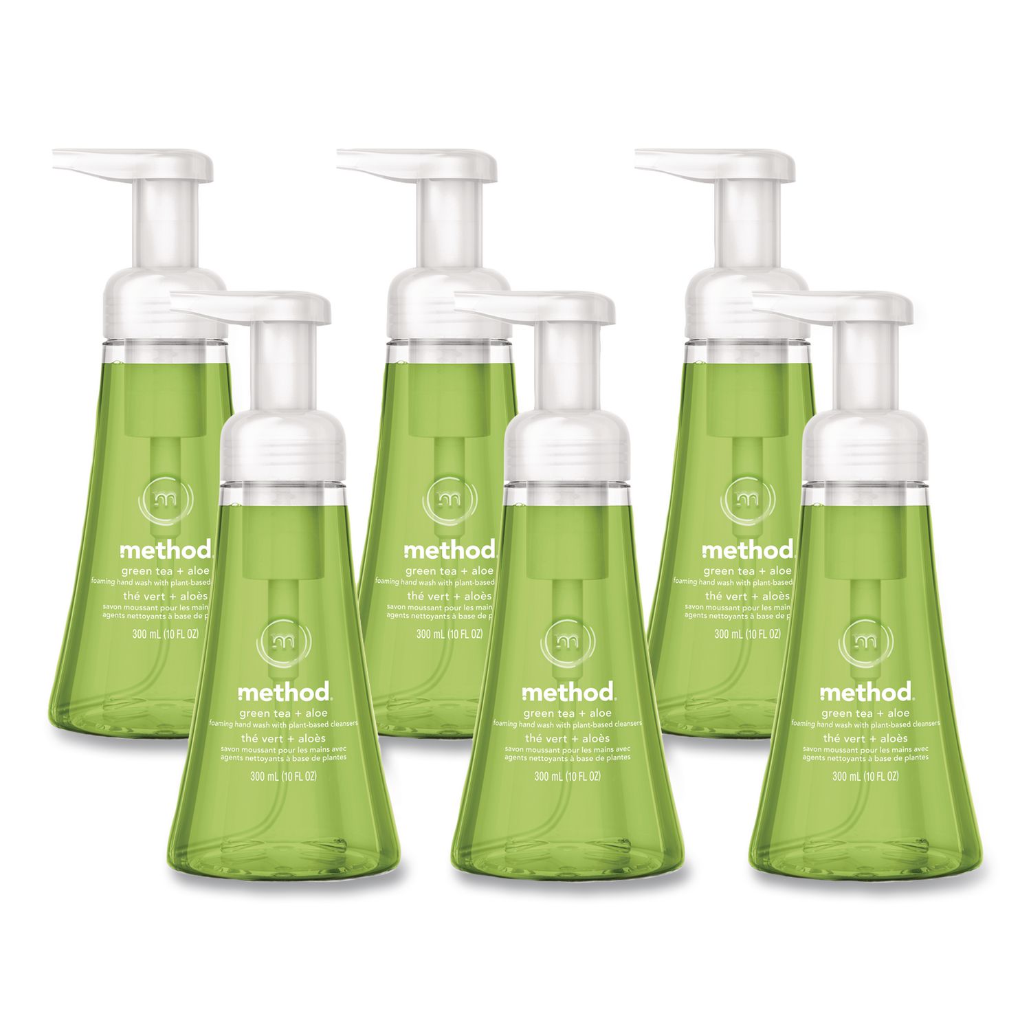 Foaming Hand Wash, Green Tea and Aloe Scent, 10 oz, 6/Carton MTH00362CT