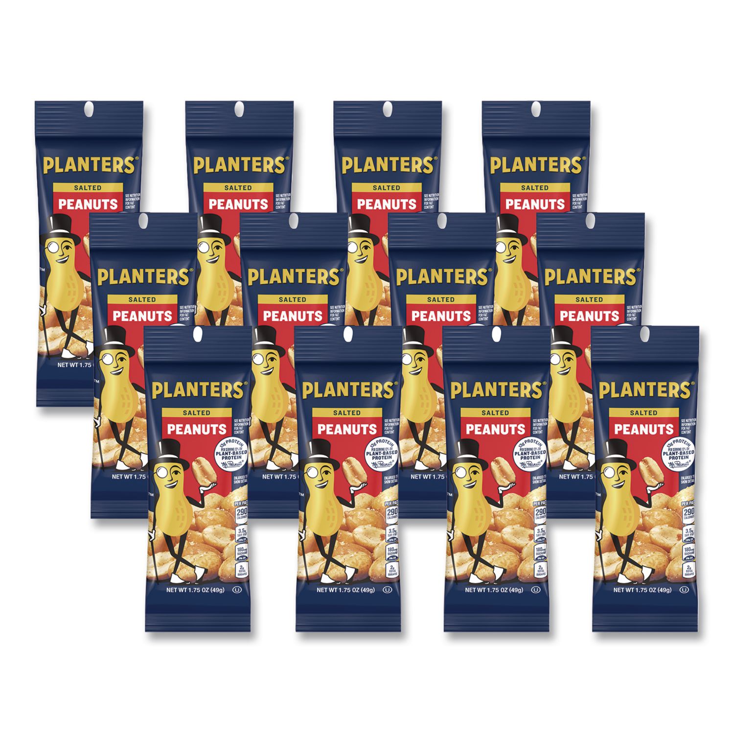 Salted Peanuts, 1.75 oz, 12/Box