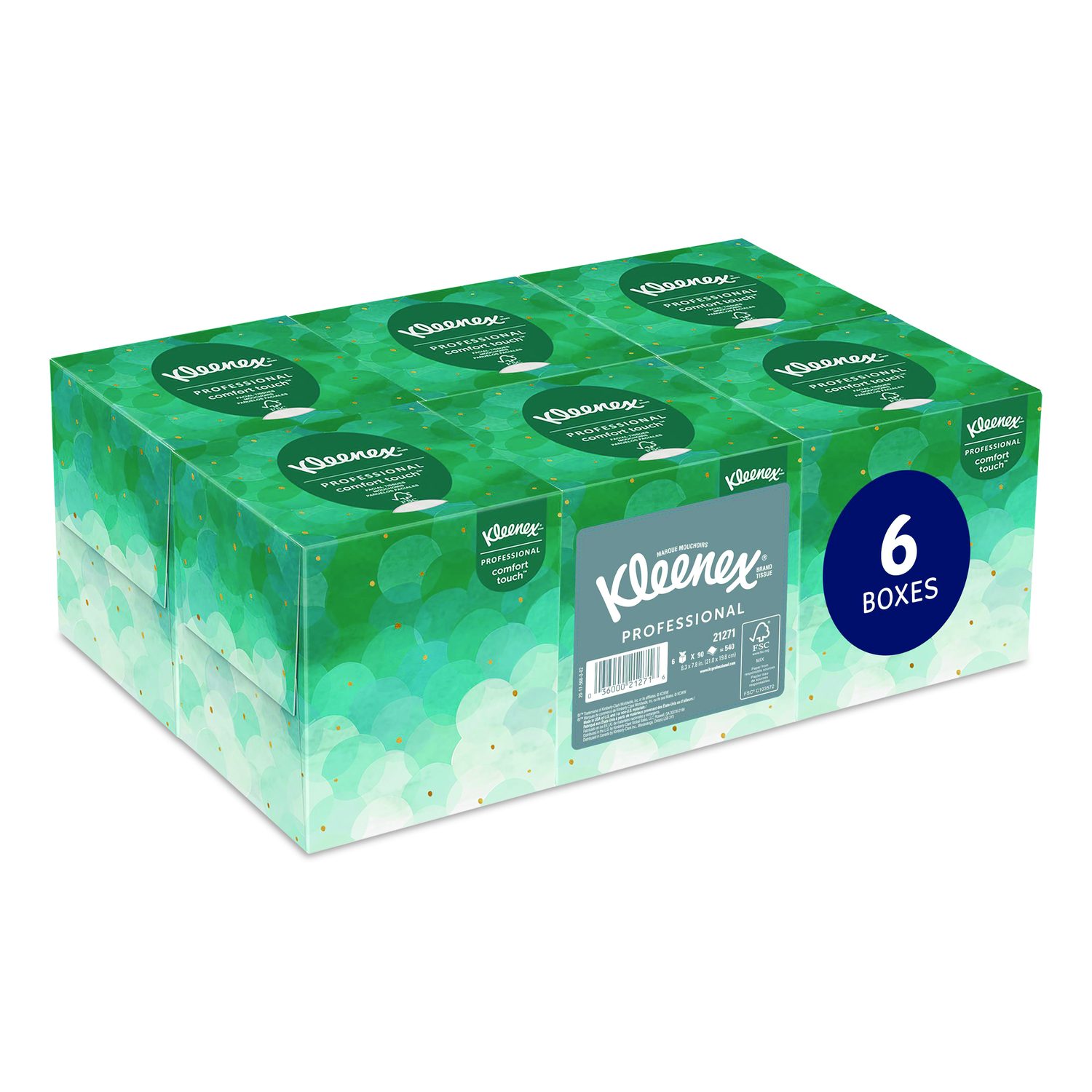 Professional Facial Tissue, Pop-Up Box, 2-Ply, 90 Sheets/Box, 6 Boxes ...