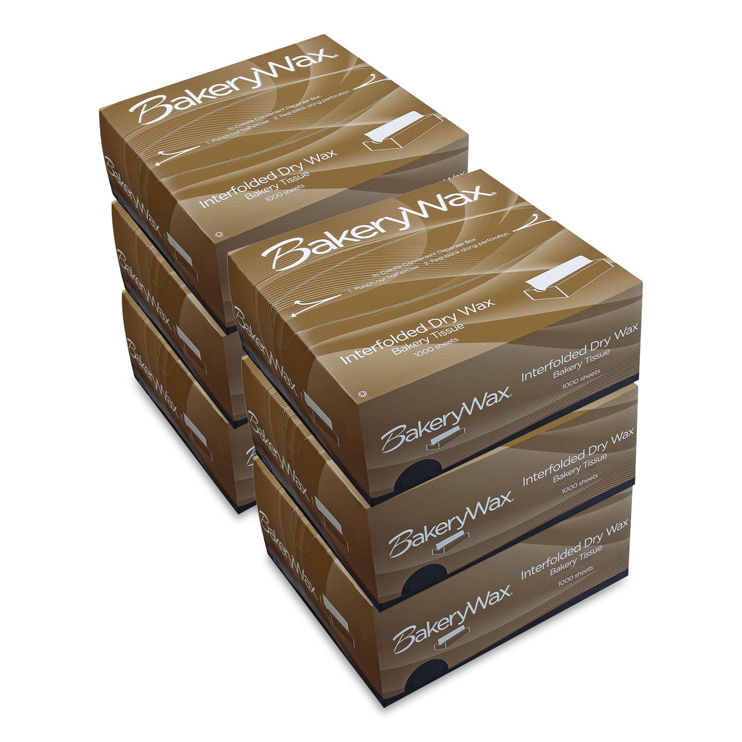 BakeryWax Interfolded Dry Wax Tissue, 12 x 10.75, 1,000 Sheets/Box, 6 Boxes/Carton