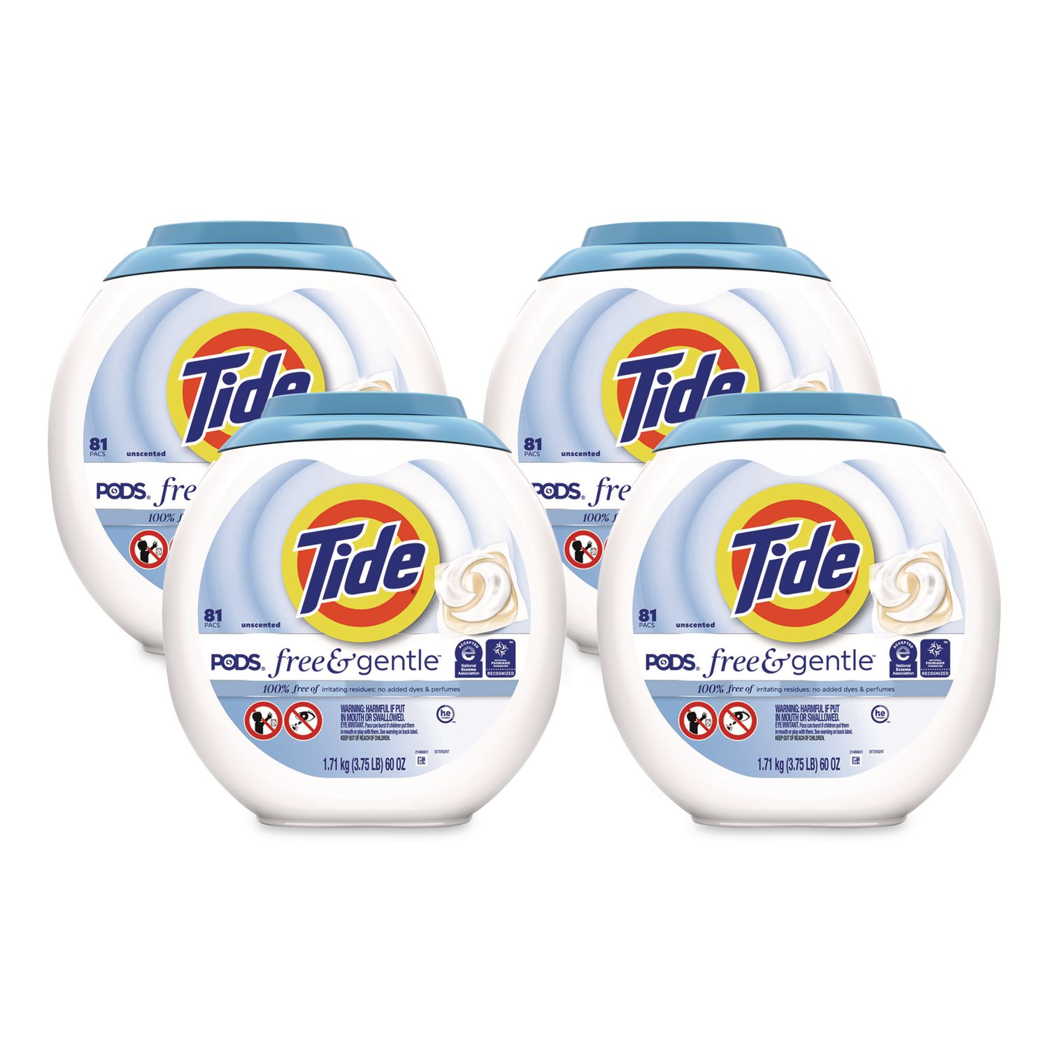 Pods, HE Compatible, Unscented, 81 Pods/Tub, 4 Tubs/Carton PGC91798