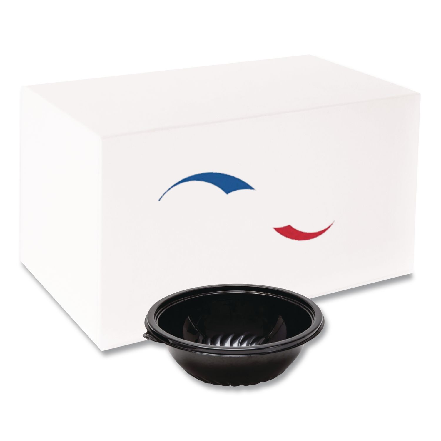 Pack n' Serve Serving Bowl, 48 oz, 9" Diameter, Black, Plastic, 50/Carton