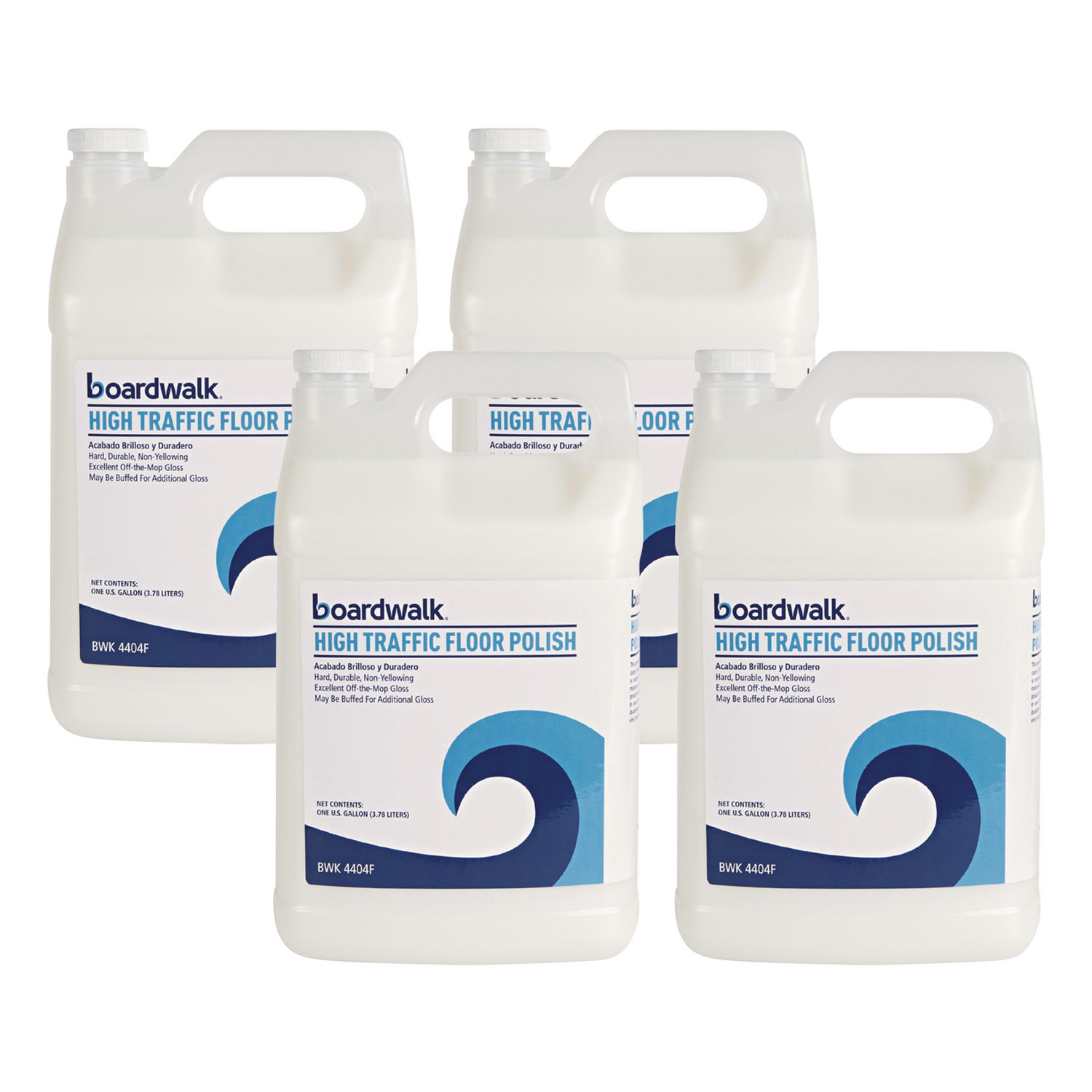 High Traffic Floor Polish, Apply 3 to 5 Coats per Application, Unscented, 1 gal Bottle, 4/Carton BWK4404F