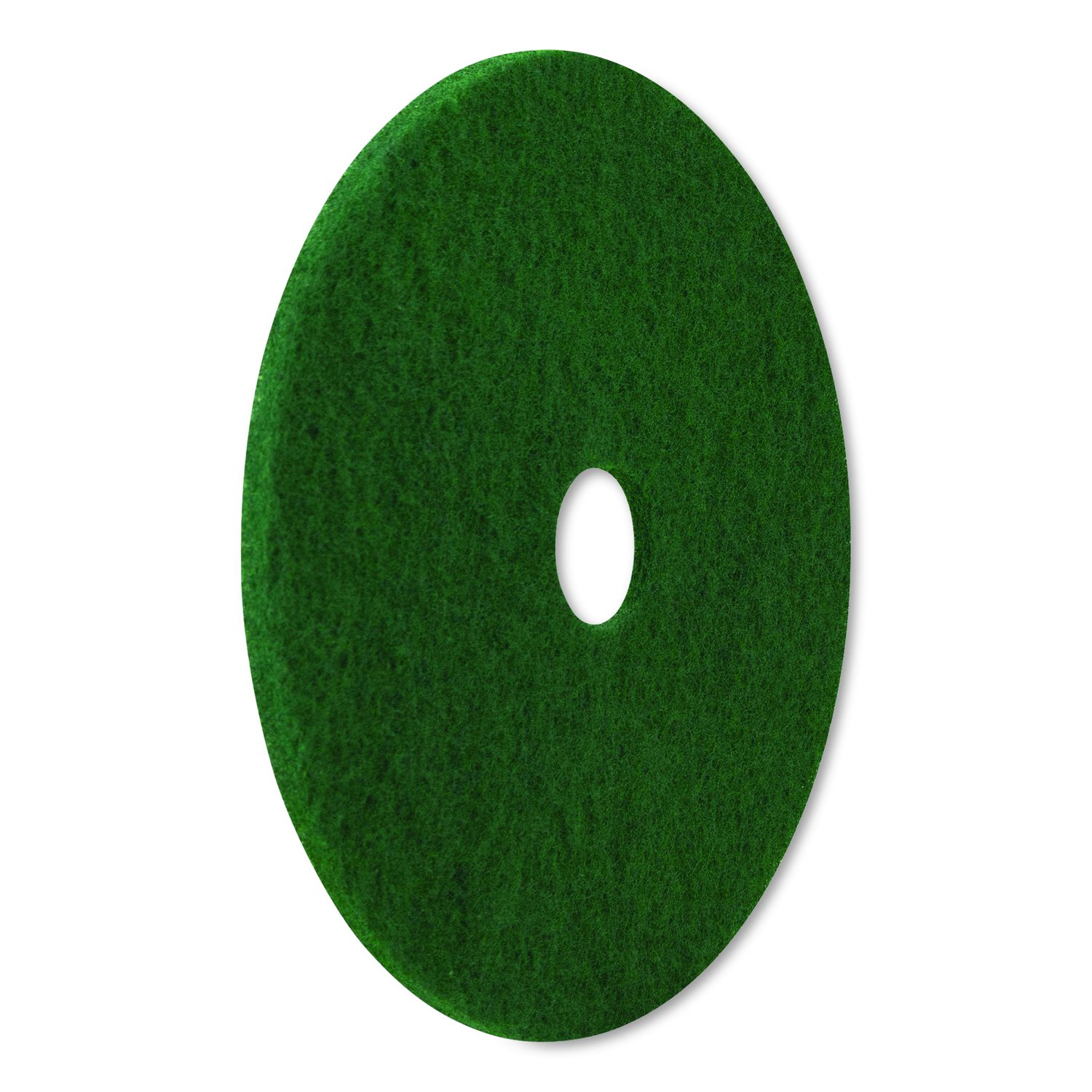 Scrubbing Pads, 17"" Diameter, Green, 5/Carton