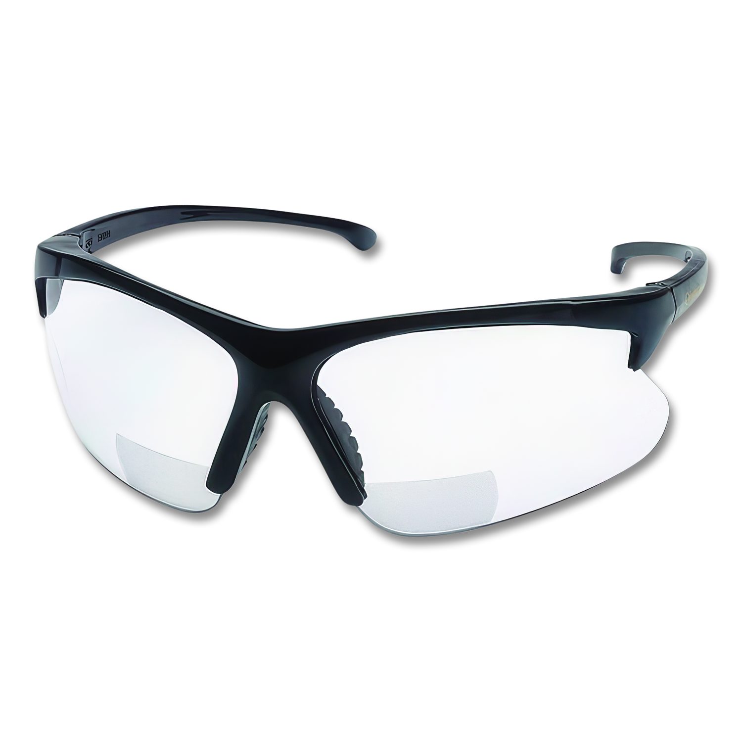V60 30-06 Dual Readers Safety Glasses, 2.0+ Diopter, Black Half Frame, Clear Dual Lens
