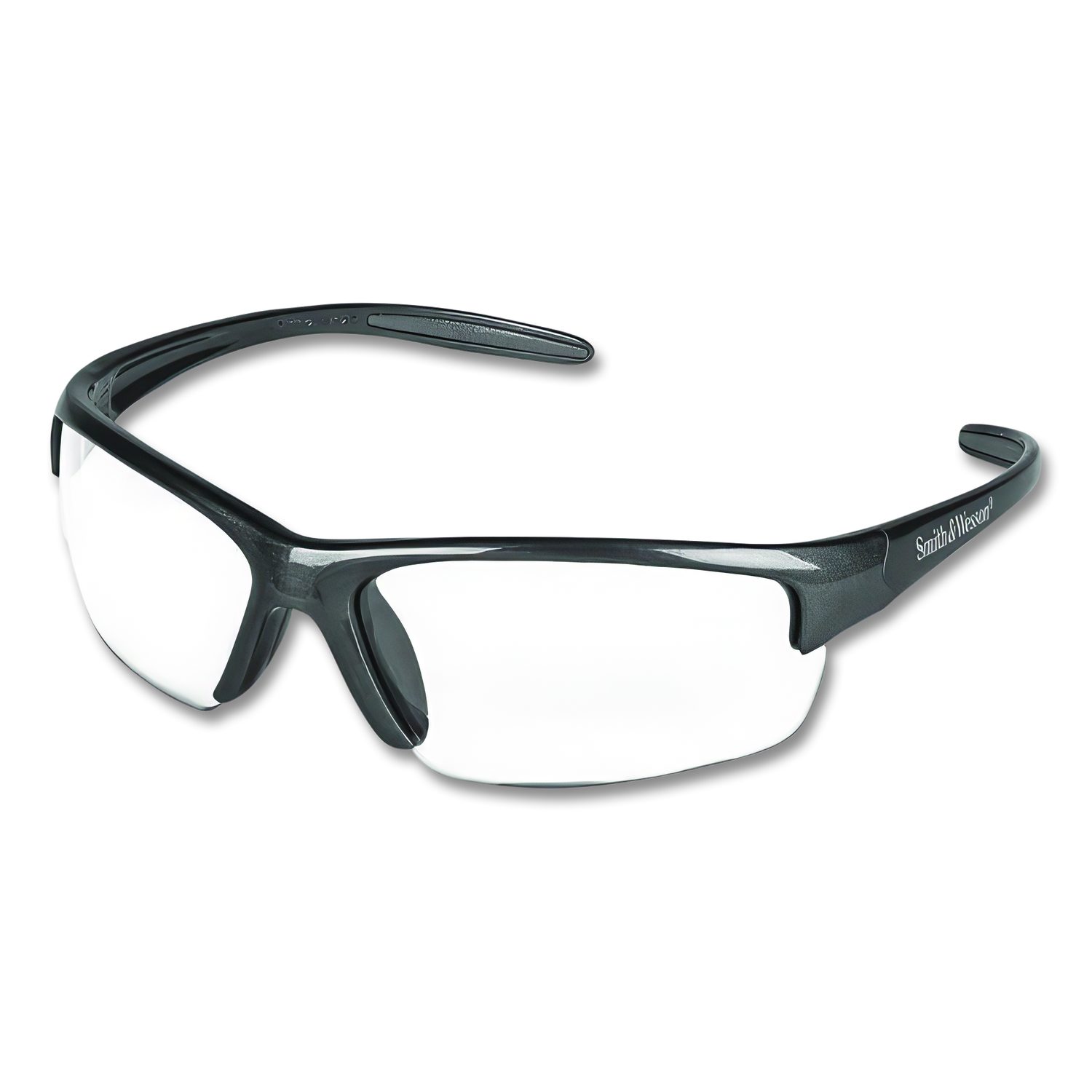 Equalizer Safety Glasses, Gunmetal Half Frame, Clear Dual Lens