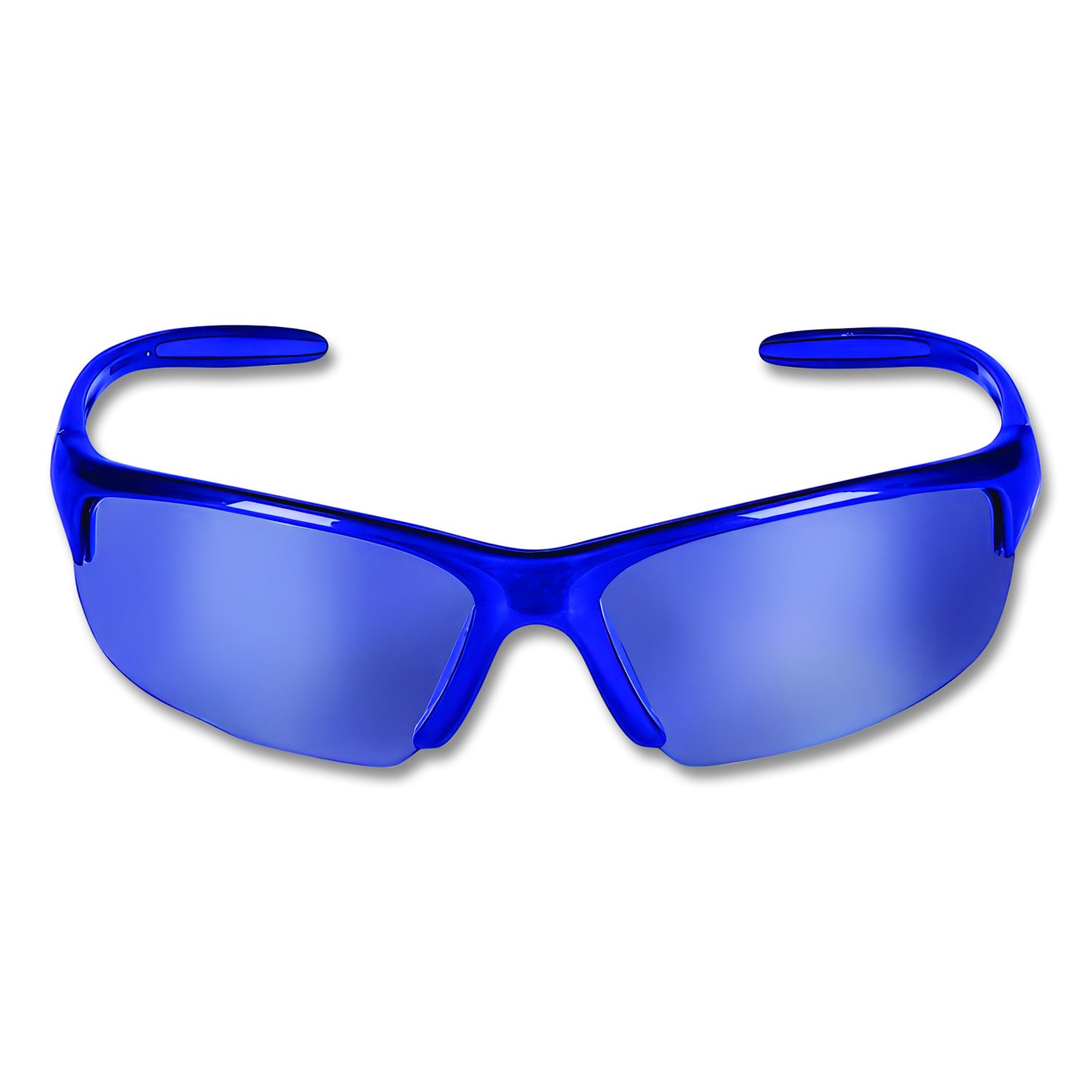 Equalizer Safety Eyewear, Blue Half Frame, Mirrored Blue Dual Lens