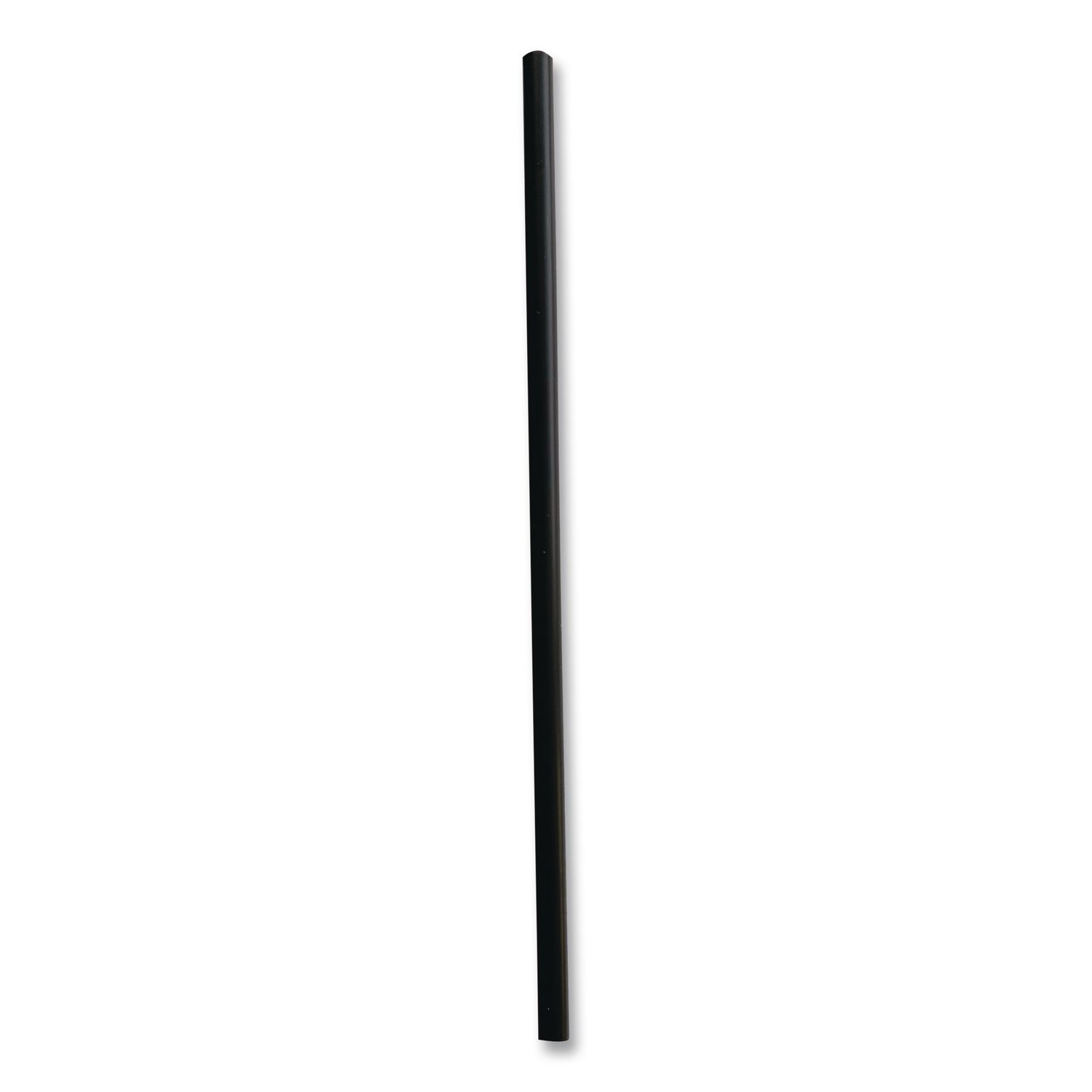 Jumbo Straws, 7.75"", Polypropylene, Black, 250/Pack, 50 Packs/Carton