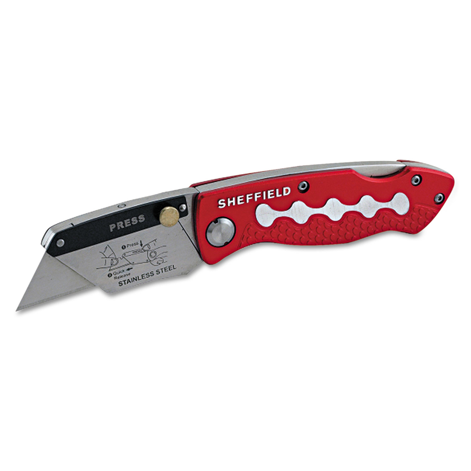  Great Neck 58113 Sheffield Lockback Knife, 1 Utility Blade, Red (GNS58113) 