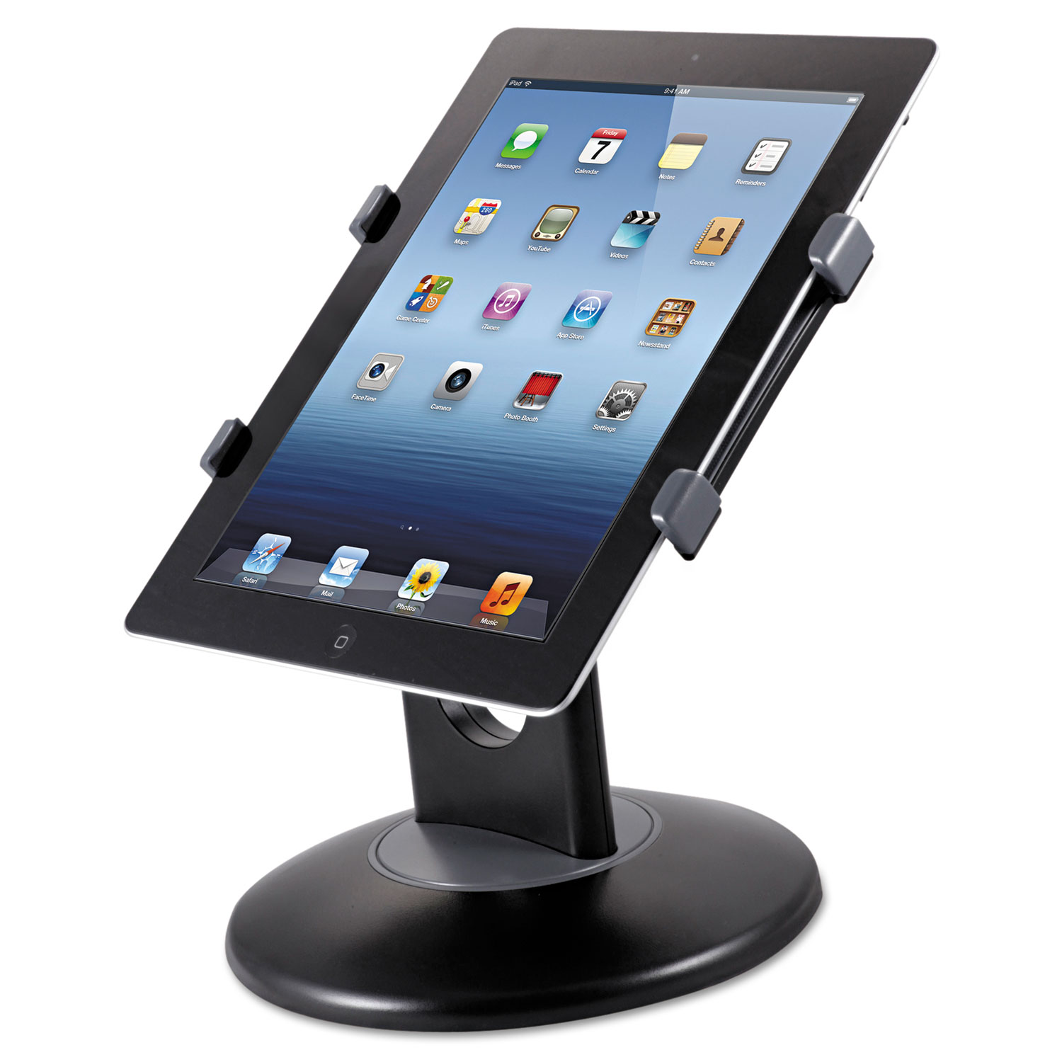 Stand for 7 to 10 Tablets, Swivel Base, Plastic, Black