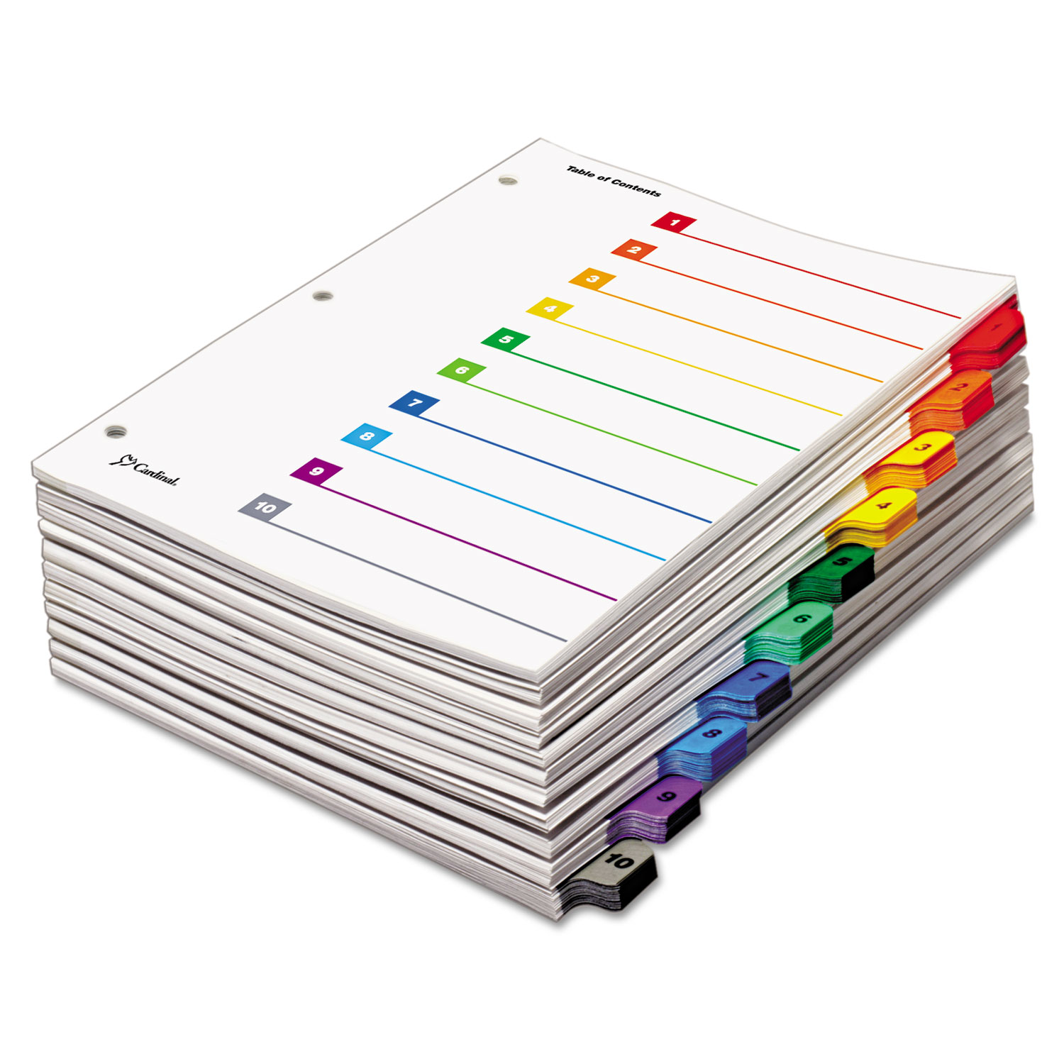 QuickStep OneStep Bulk Index System, Title: 1-10, Letter, Multicolor, 24 Sets/BX