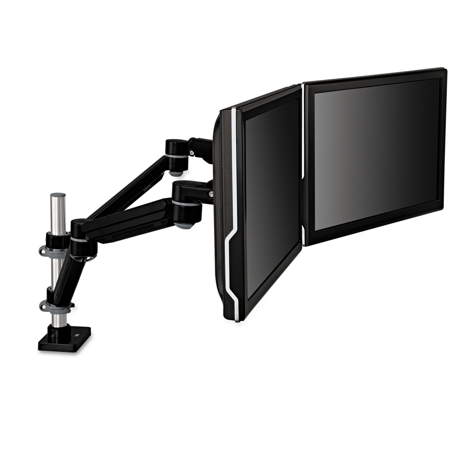  3M MA260MB Easy-Adjust Dual Monitor Arm, 4.5w x 25.5d x 27h, Black/Gray (MMMMA260MB) 