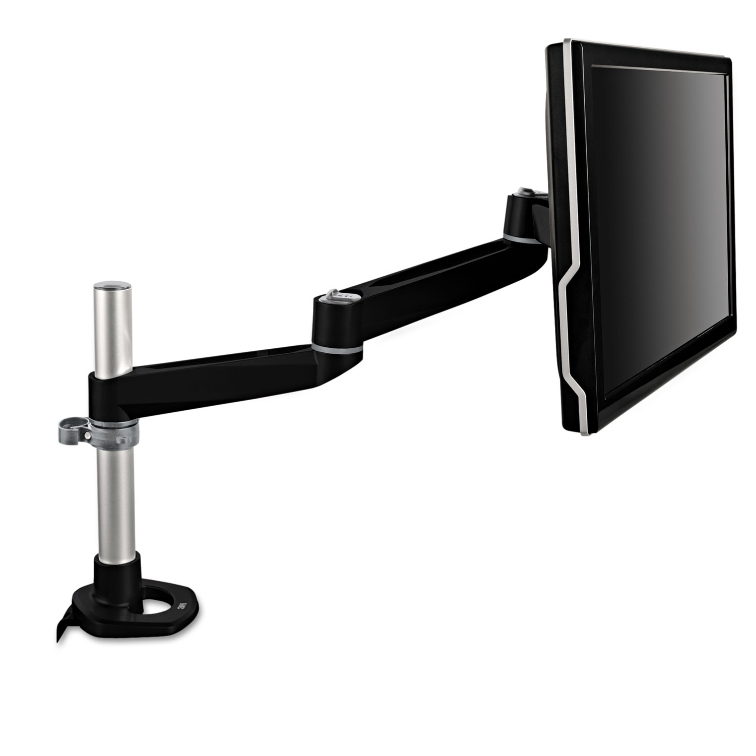 Dual-Swivel Monitor Arm, 4.5w x 19.5d x 18.5h, Black/Gray