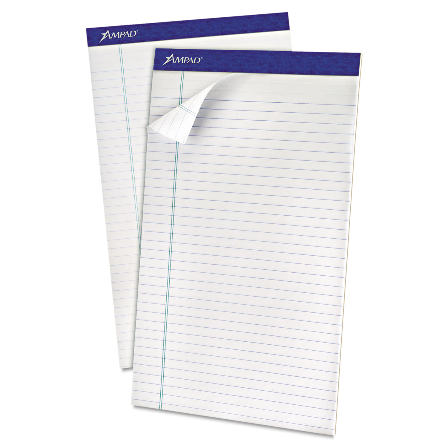  Ampad 20-180 Recycled Writing Pads, Wide/Legal Rule, 8.5 x 14, White, 50 Sheets, Dozen (TOP20180) 