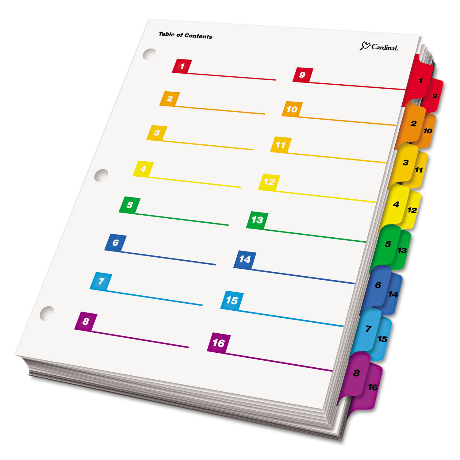 OneStep Printable Table of Contents/Dividers, 32-Tab, 11 x 8 1/2, Multicolor