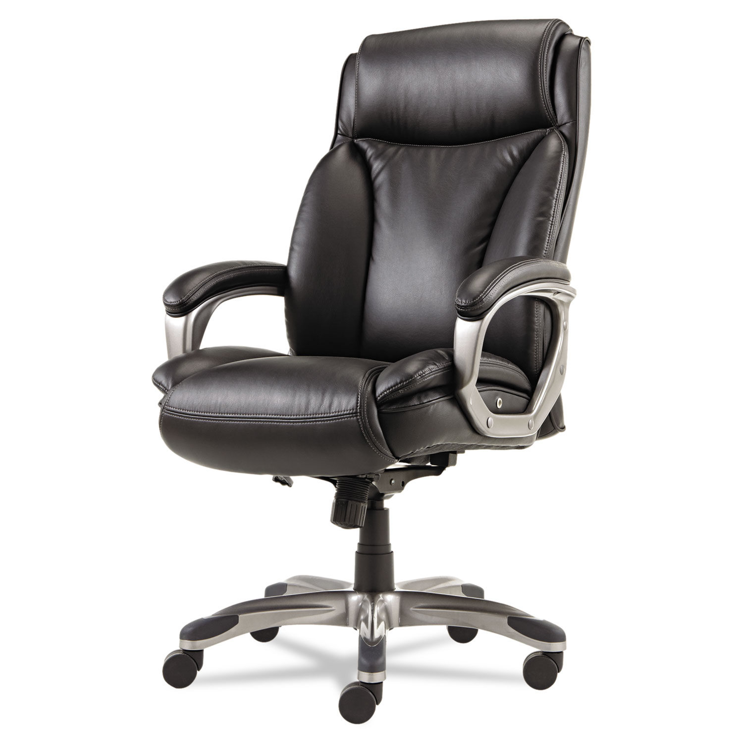  Alera ALEVN4119 Alera Veon Series Executive High-Back Leather Chair, Supports up to 275 lbs., Black Seat/Black Back, Graphite Base (ALEVN4119) 