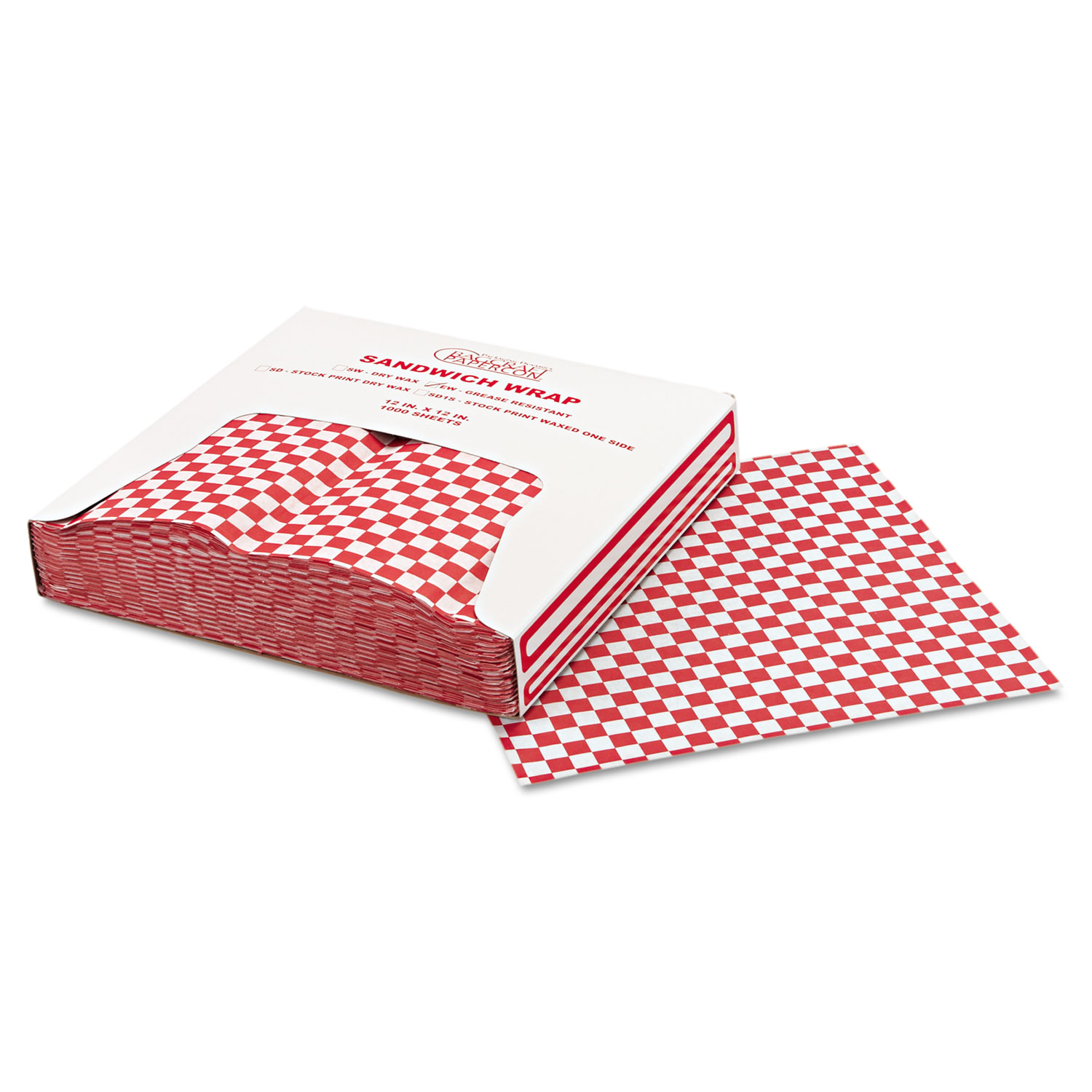 [250 Sheets] 12x12 Deli Paper Sheets, Red and White Checkered Dry Waxed  Paper, Sandwich Wrapping Paper, Grease-Proof Wax Paper for Food Basket