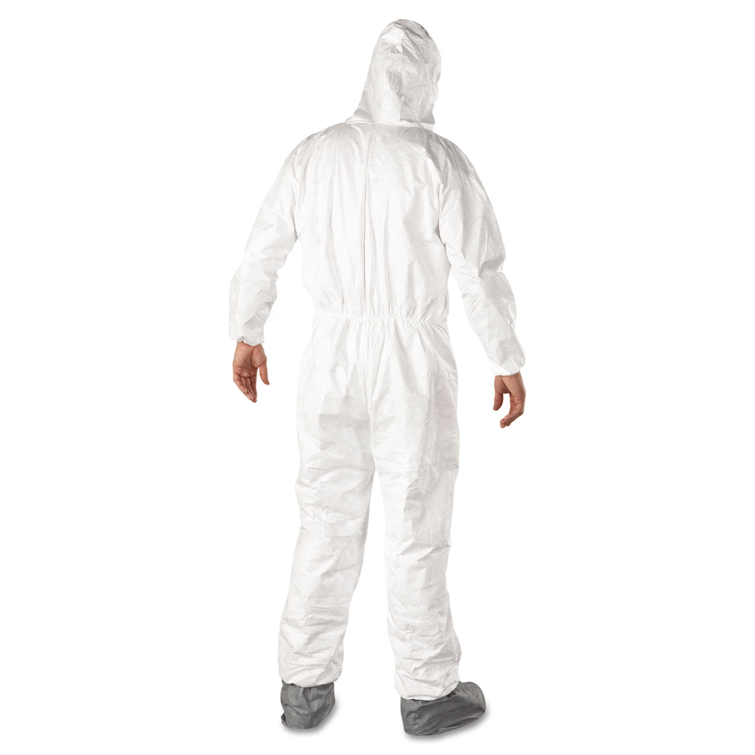 Tyvek Elastic-Cuff Hooded Coveralls w/Boots, White, 3X-Large, 25/Carton