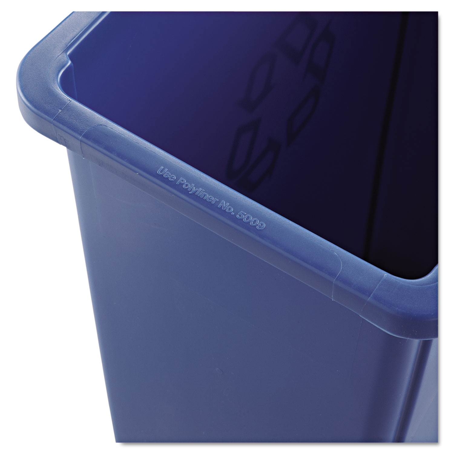 Slim Jim Recycling Container, Rectangular, Plastic, 23gal, Blue