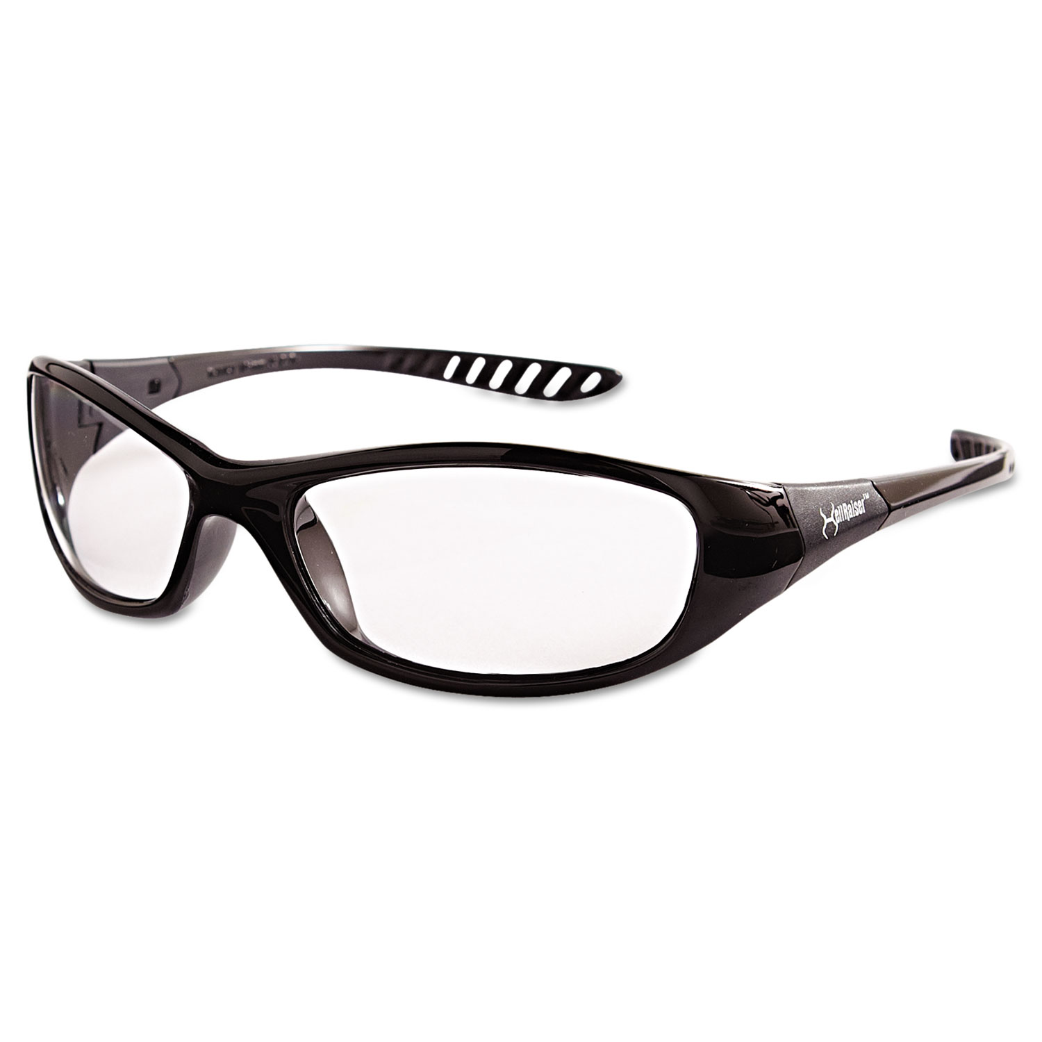  KleenGuard 20539 V40 HellRaiser Safety Glasses, Black Frame, Clear Lens (KCC20539) 