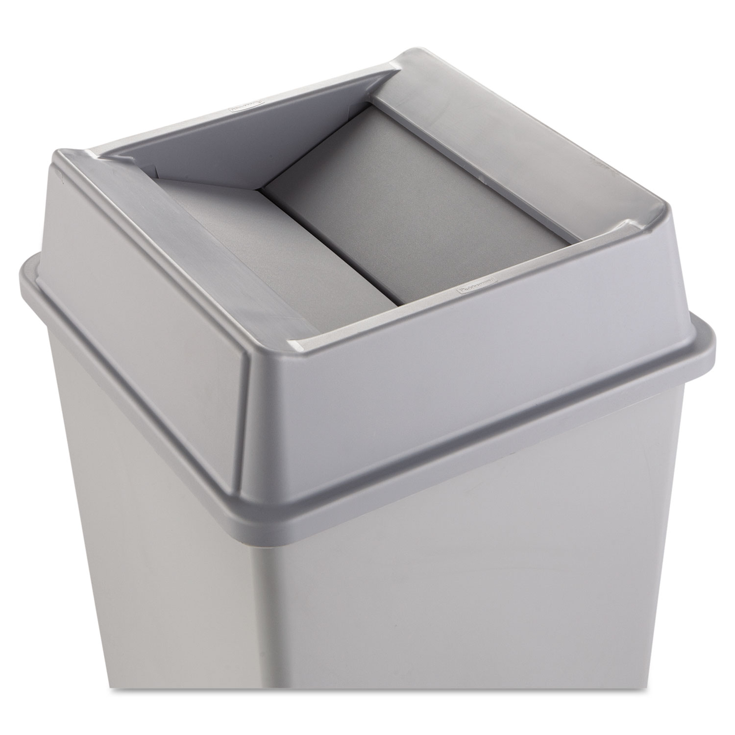  Rubbermaid Commercial FG266400GRAY Untouchable Square Swing Top Lid, Plastic, 20.13w x 20.13d x 6.25h, Gray (RCP2664GRAY) 