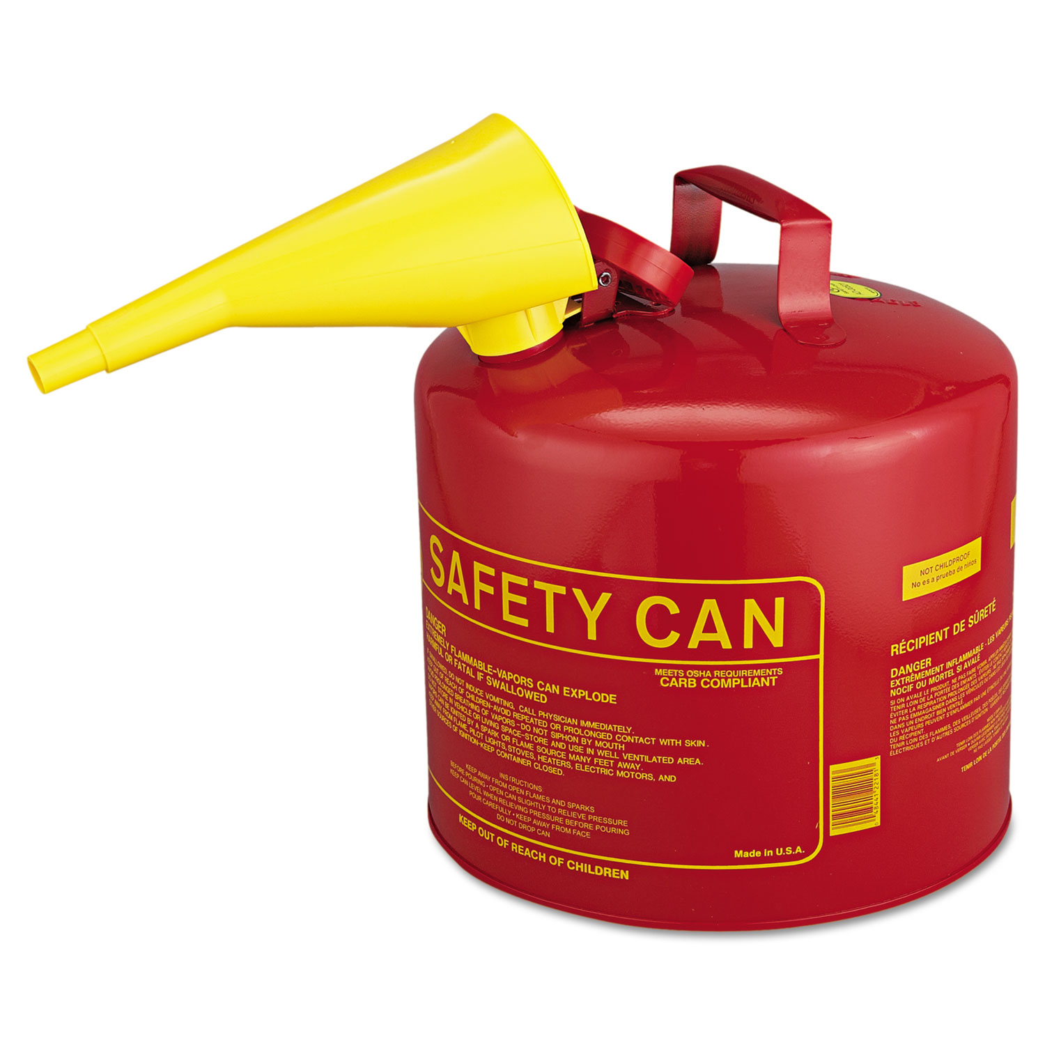 Safety Can, Type I, 5gal, Red, With F-15 Funnel