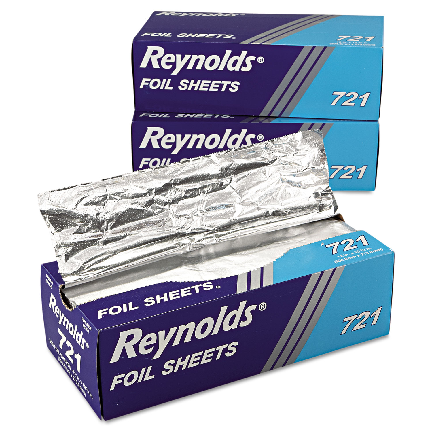Interfolded Aluminum Foil Sheets, 12 x 10 3/4, Silver, 500/Box, 6 Boxes/Carton