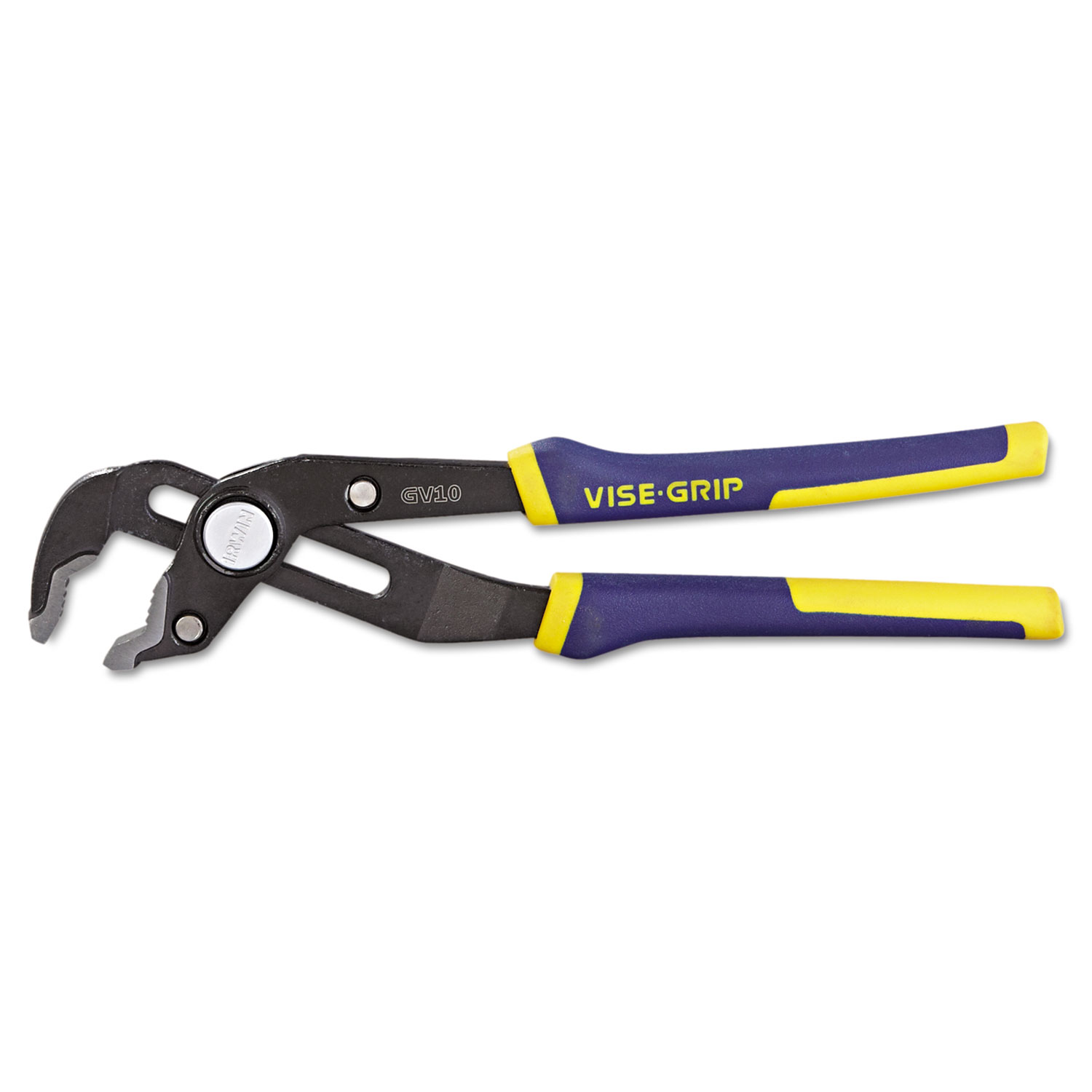 Groovelock V-Jaw Pliers, 10 Tool Length, 2 1/4 Jaw Capacity, Gray/Blue/Yellow