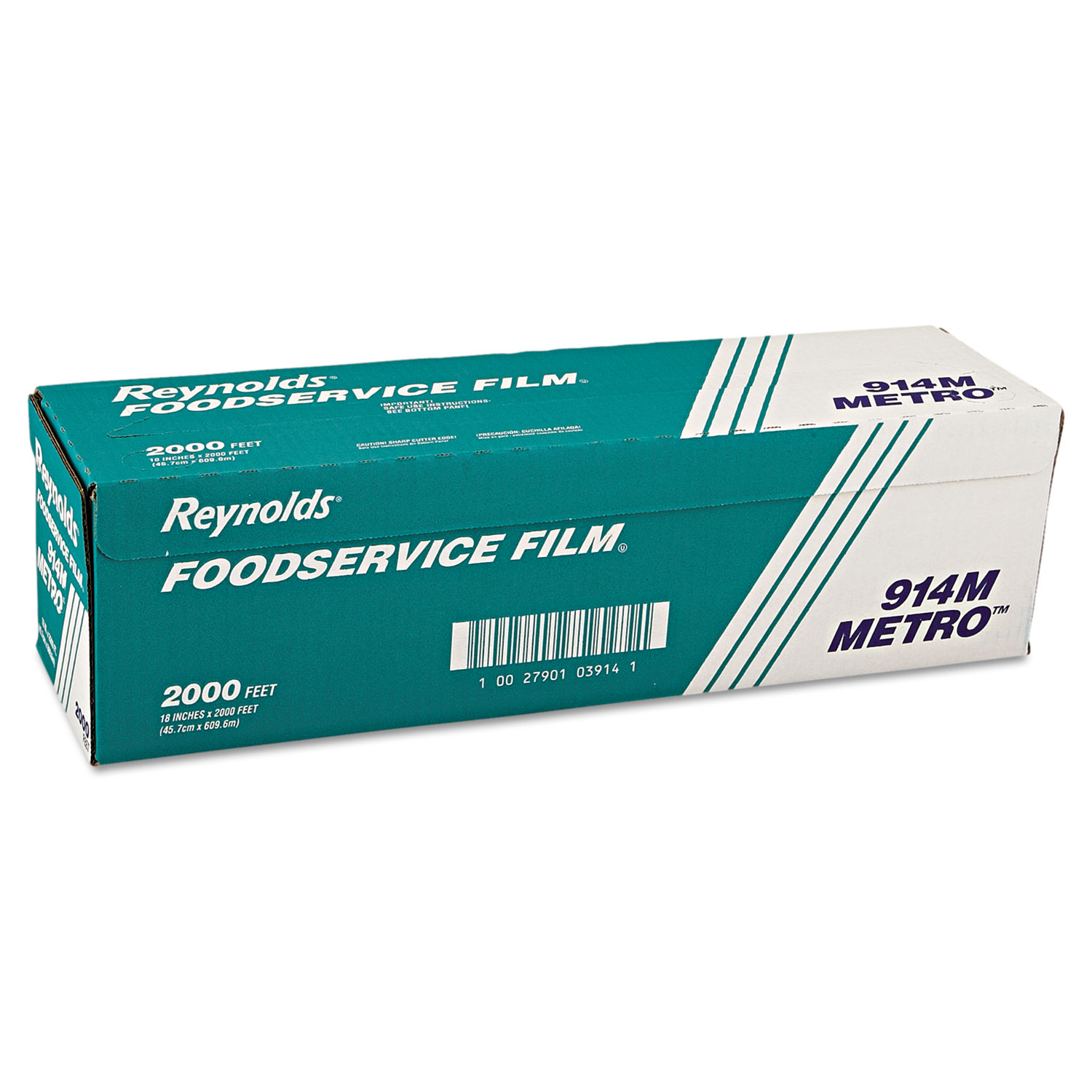 Metro Light-Duty PVC Film Roll w/Cutter Box, 18 x 2000ft, Clear