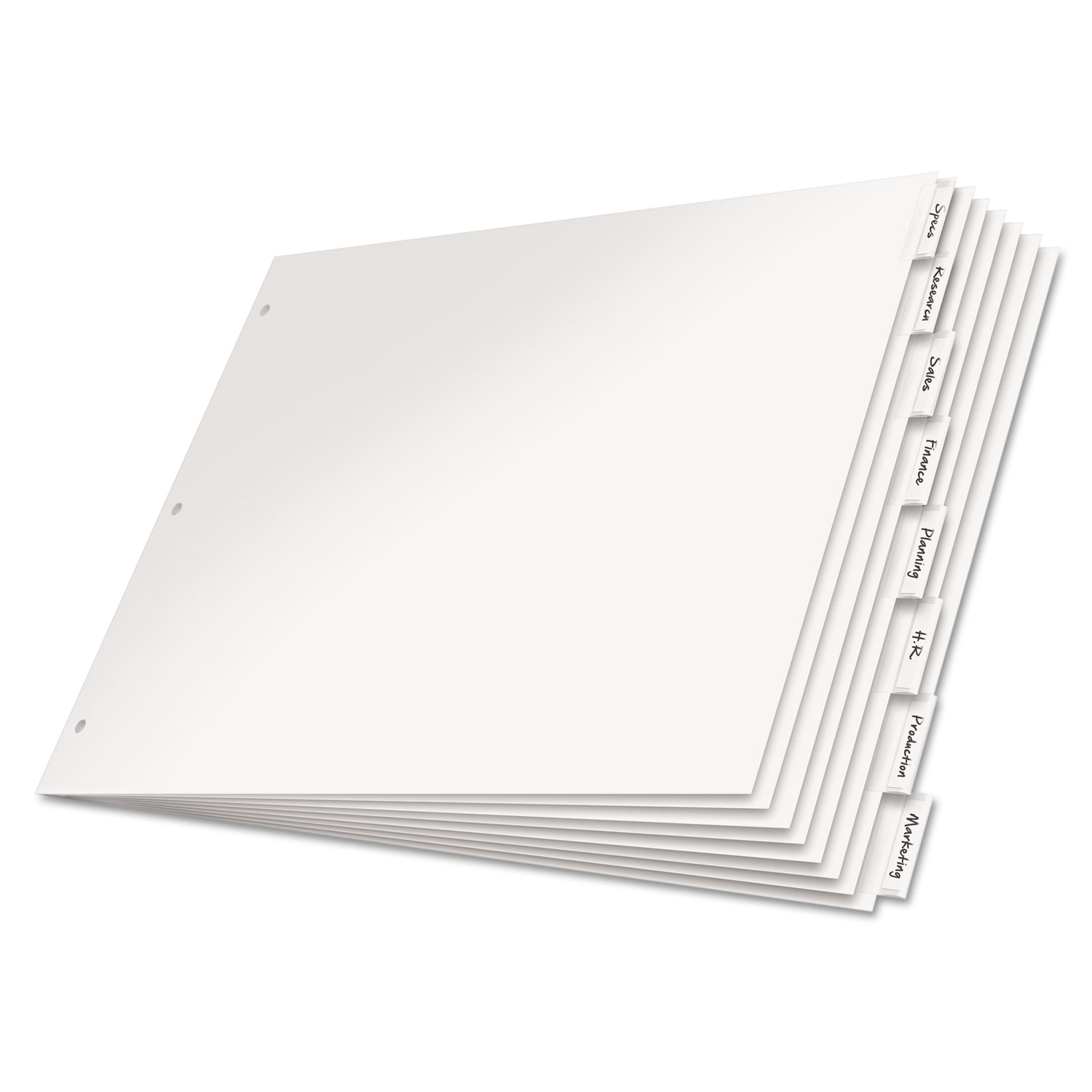 Paper Insertable Dividers, 8-Tab, 11 x 17, White, Clear Tabs, 1 Set ...