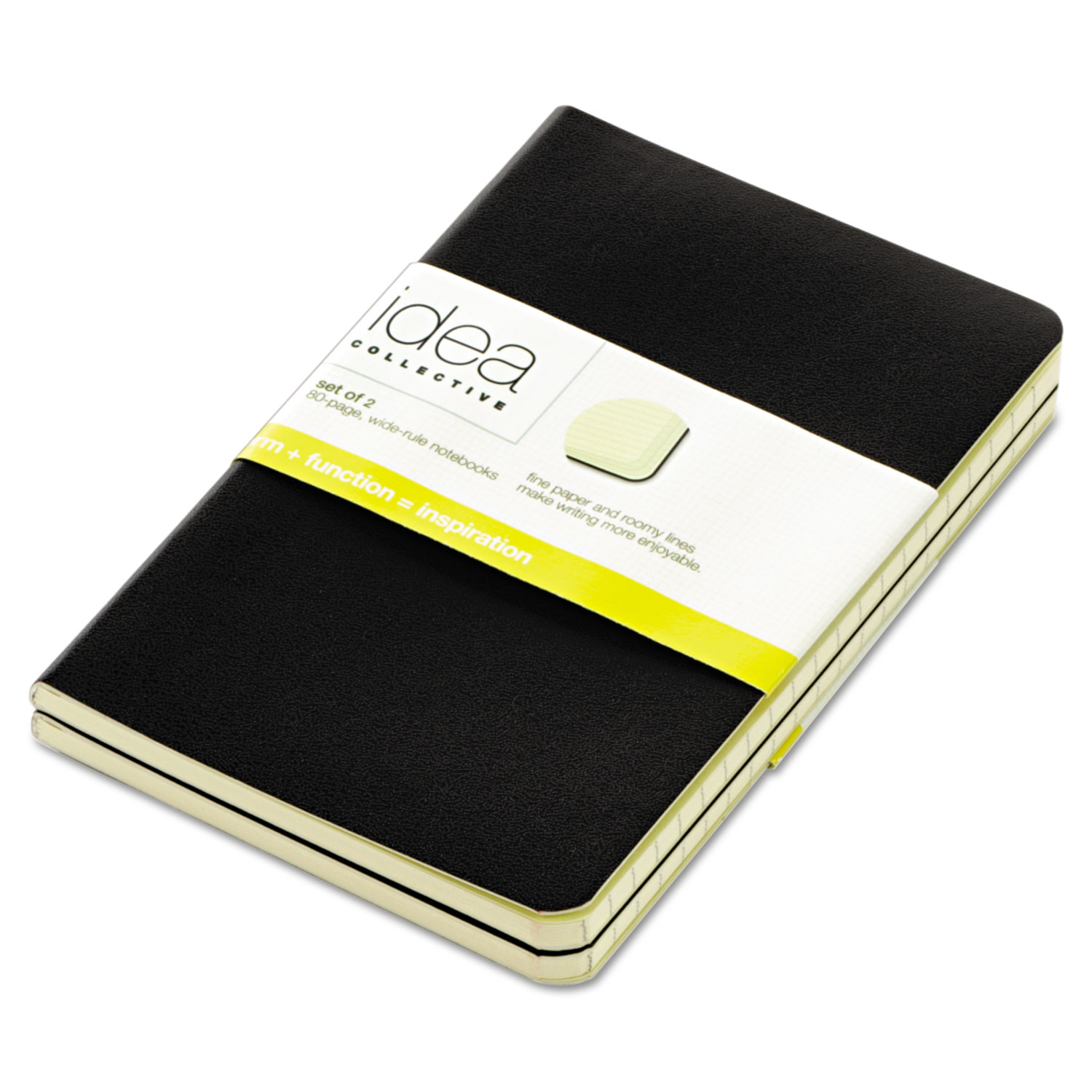  TOPS 56877 Idea Collective Journal, Wide/Legal Rule, Black Cover, 5.5 x 3.5, 40 Sheets, 2/Pack (TOP56877) 