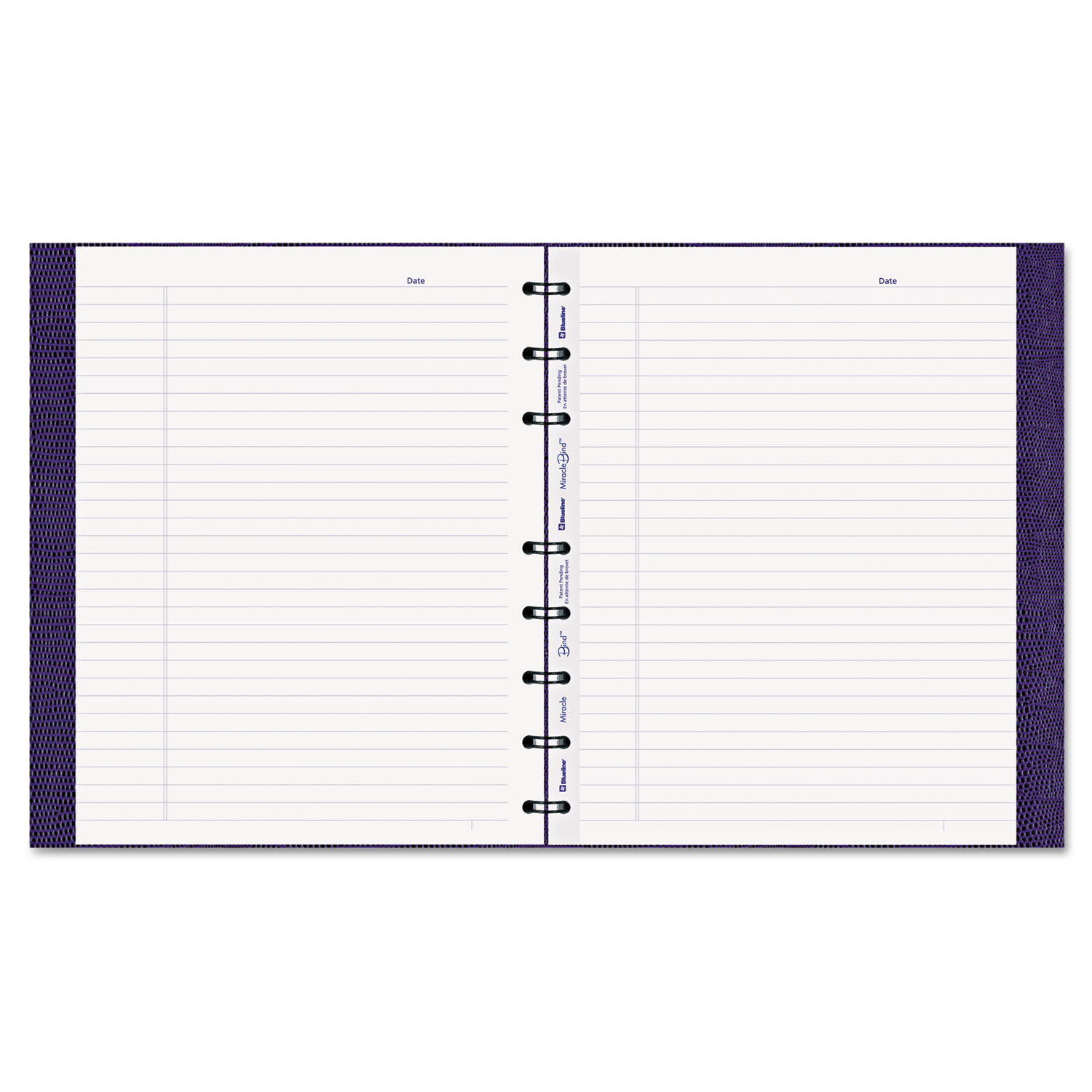 MiracleBind Notebook, 1 Subject, Medium/College Rule, Purple Cover, 9.25 x 7.25, 75 Pages