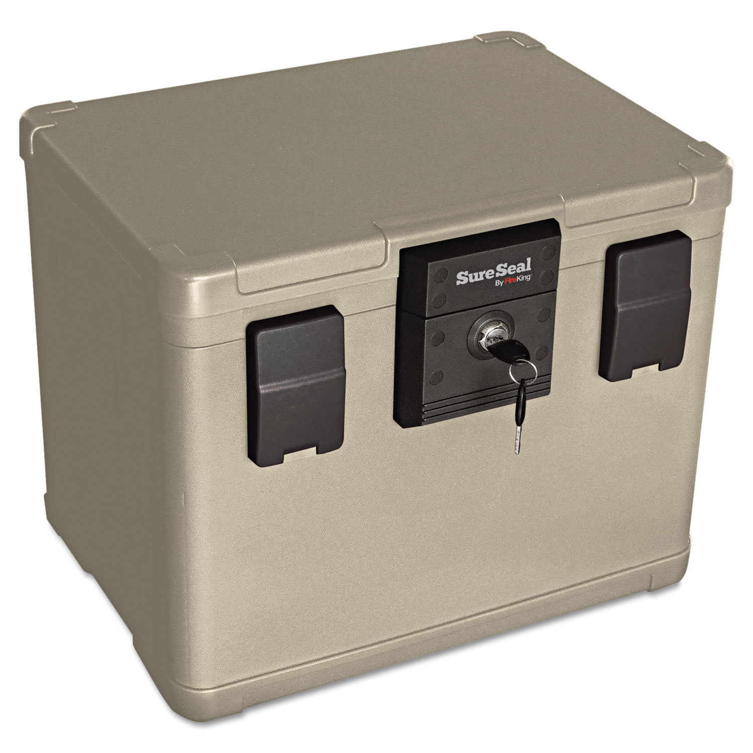 Fire and Waterproof Chest, 0.6 cu ft, 16w x 12.5d x 13h, Taupe
