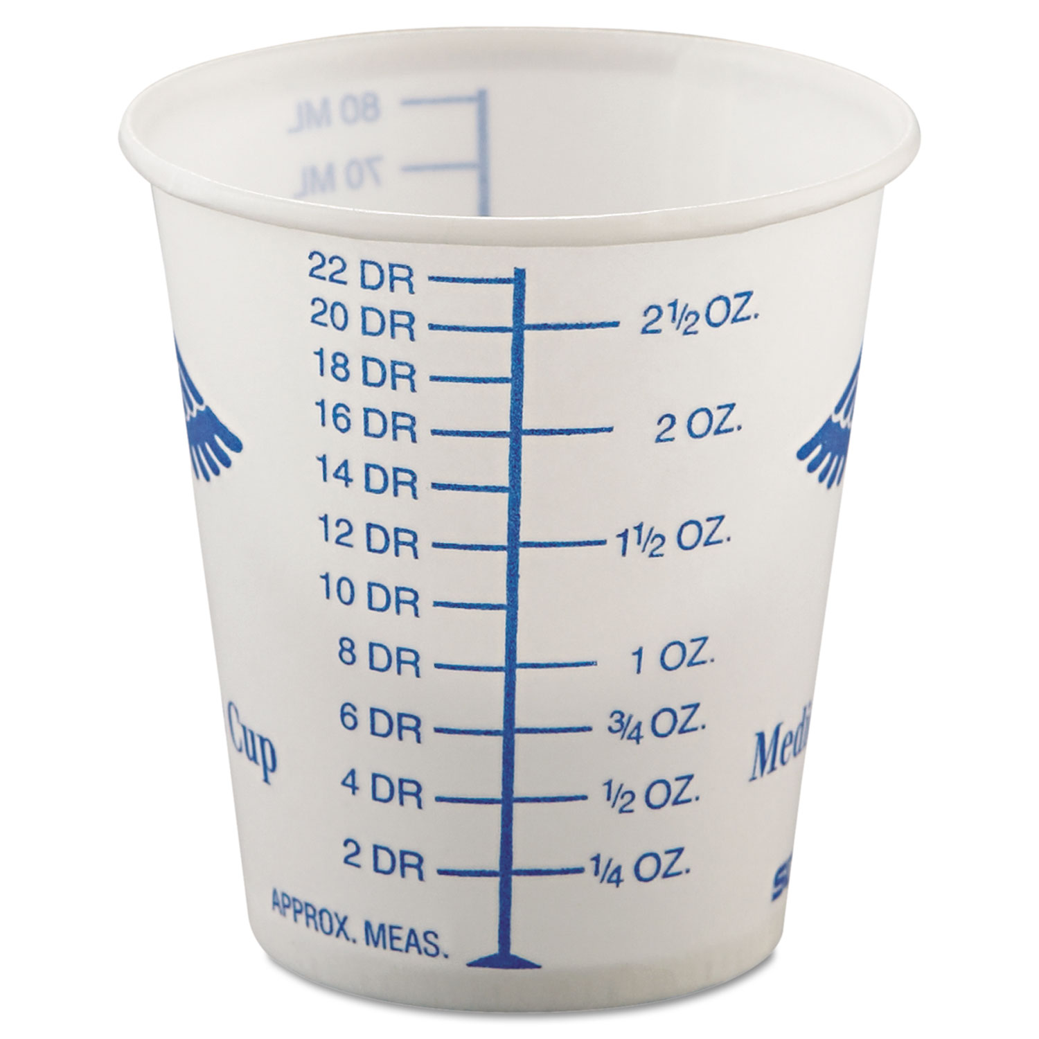 SOLO® Paper Medical and Dental Graduated Cups, 3 oz, White/Blue, 100