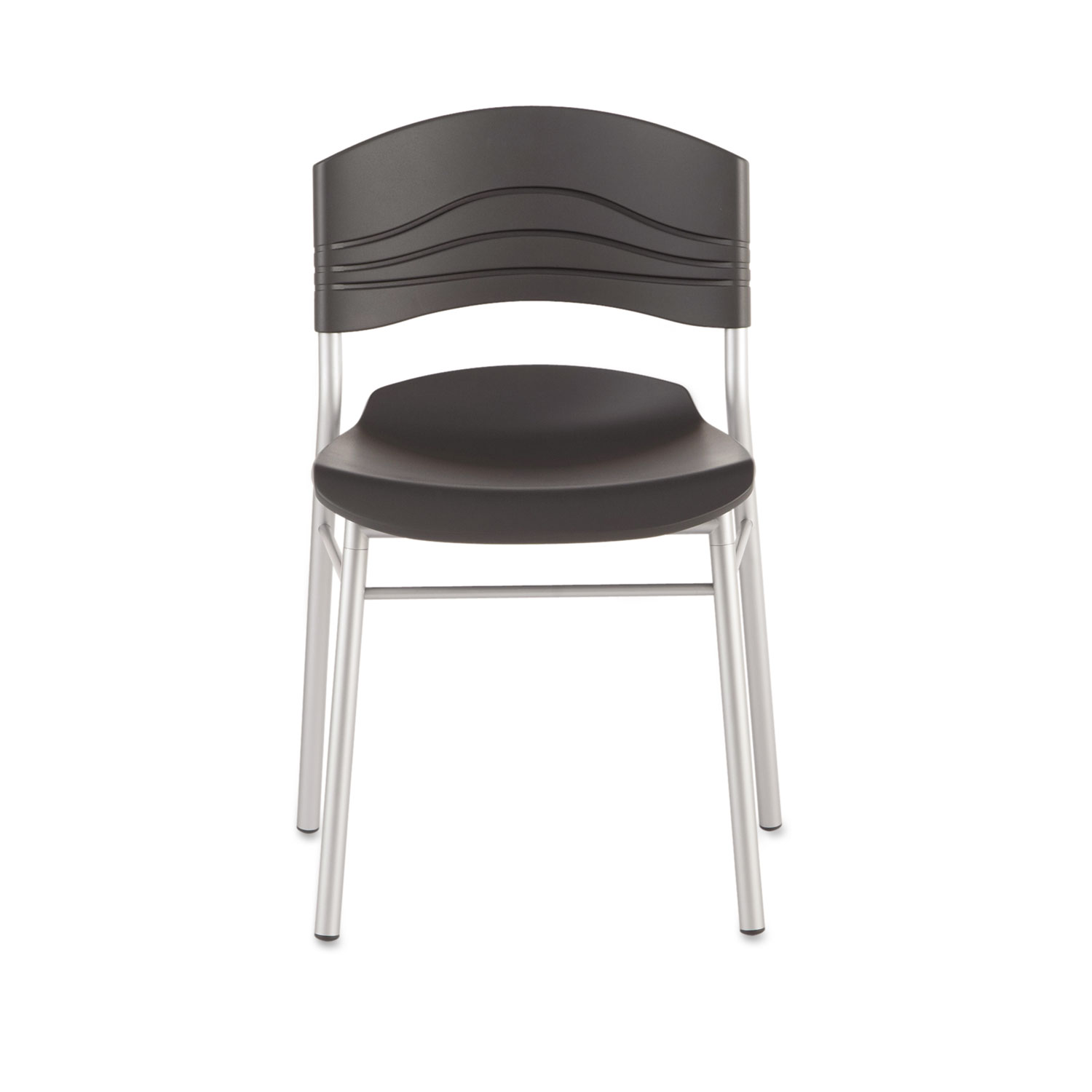  Iceberg 64517 CaféWorks Cafe Chair, Graphite Seat/Graphite Back, Silver Base, 2/Carton (ICE64517) 