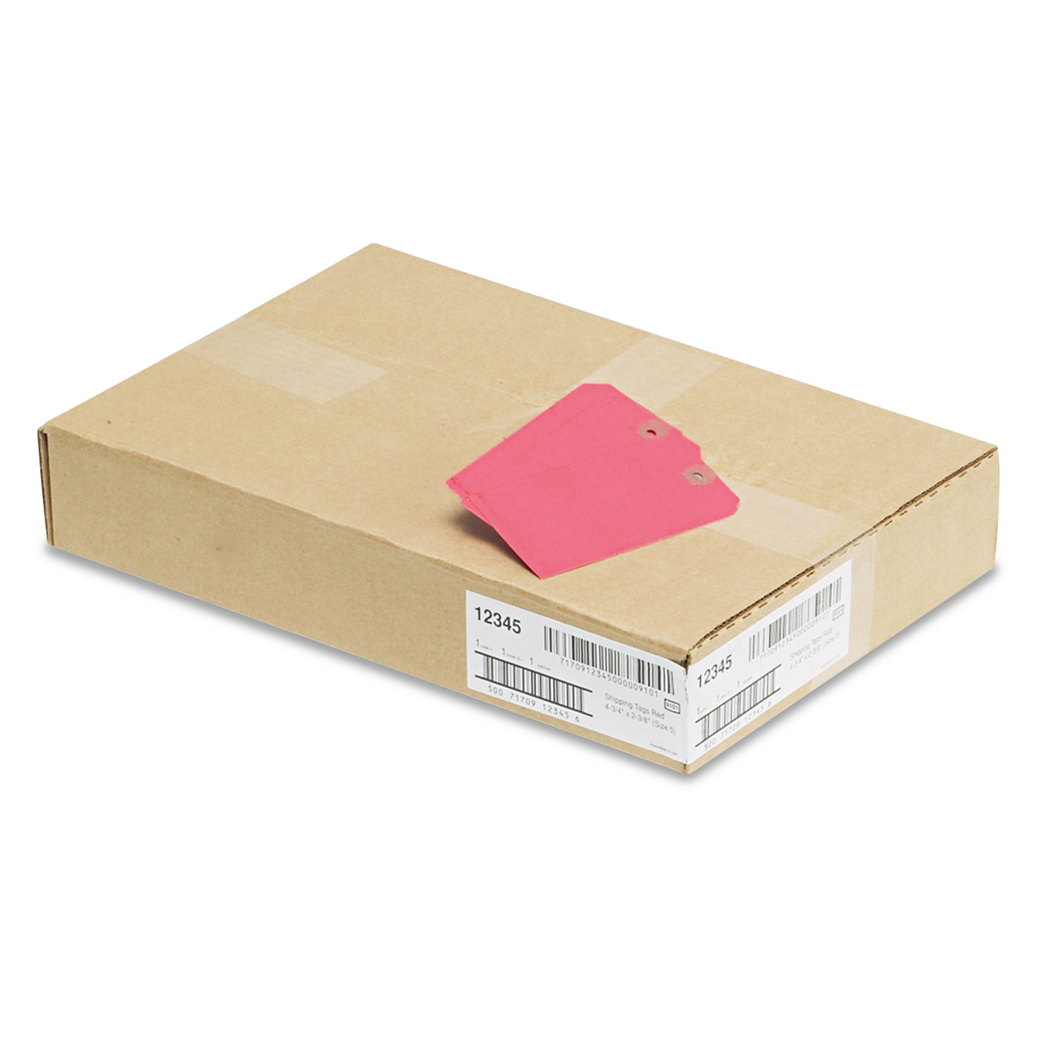 Unstrung Shipping Tags, Paper, 4 3/4 x 2 3/8, Red, 1,000/Box