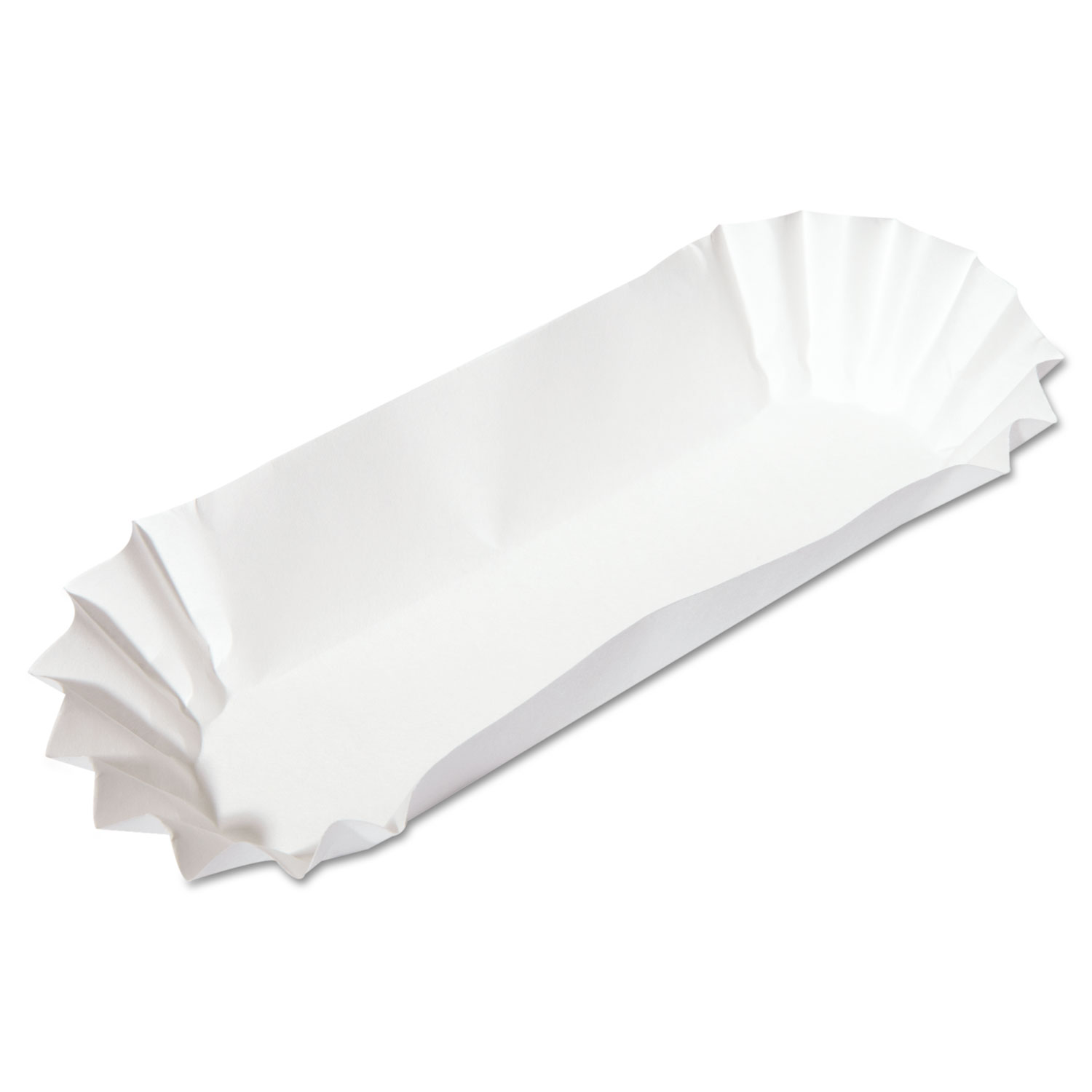  Hoffmaster 610740 Fluted Hot Dog Trays, 6w x 2d x 2h, White, 500/Sleeve, 6 Sleeves/Carton (HFM610740) 