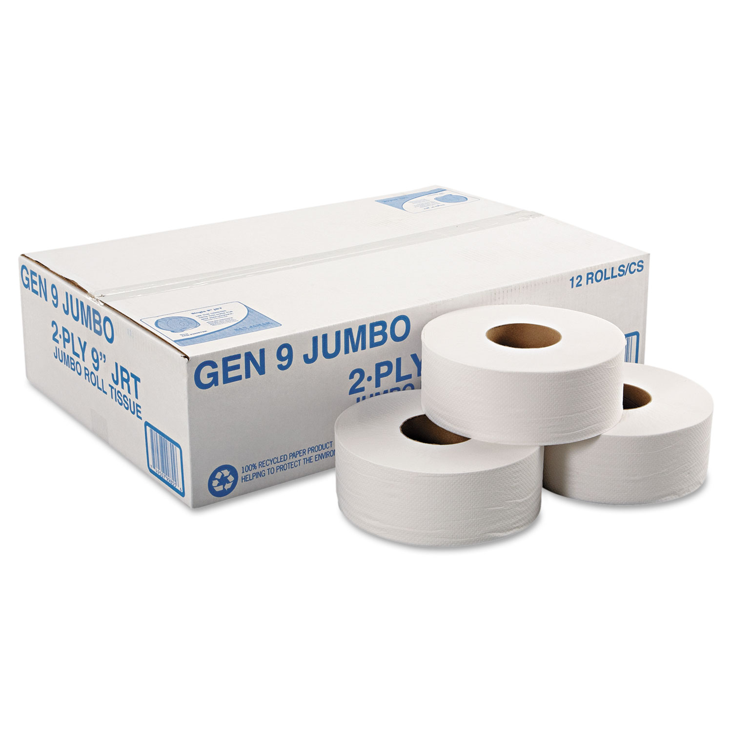 General Supply Jumbo Roll Bath Tissue, Septic Safe, 2-Ply, White, 3.3 ...