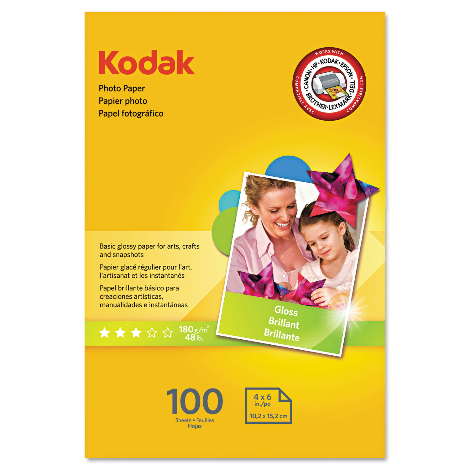 Photo Paper, 6.5 mil, Glossy, 4 x 6, 100 Sheets/Pack