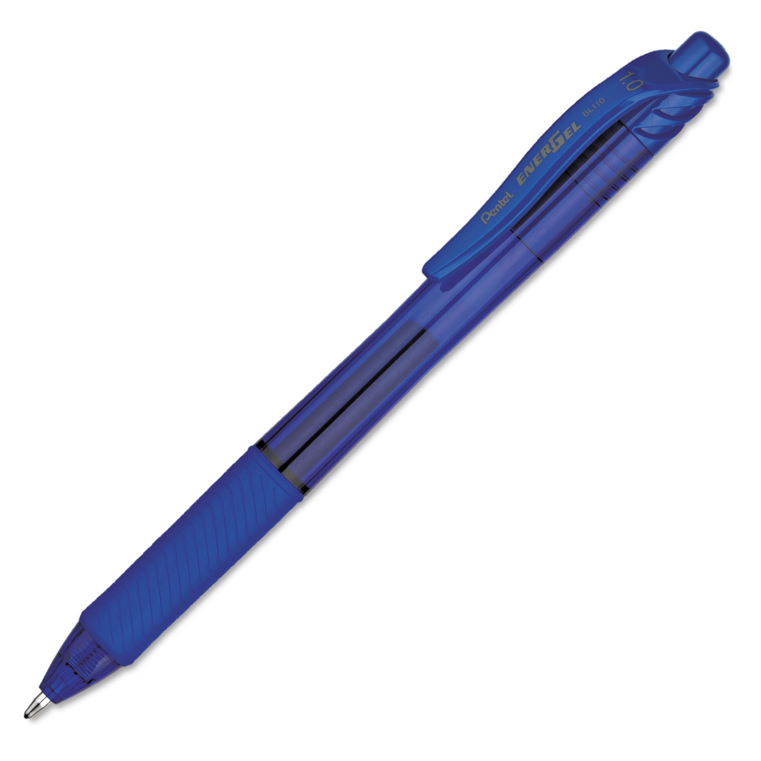 EnerGel-X Retractable Roller Gel Pen, 1mm, Trans Blue Barrel, Blue Ink, Dozen
