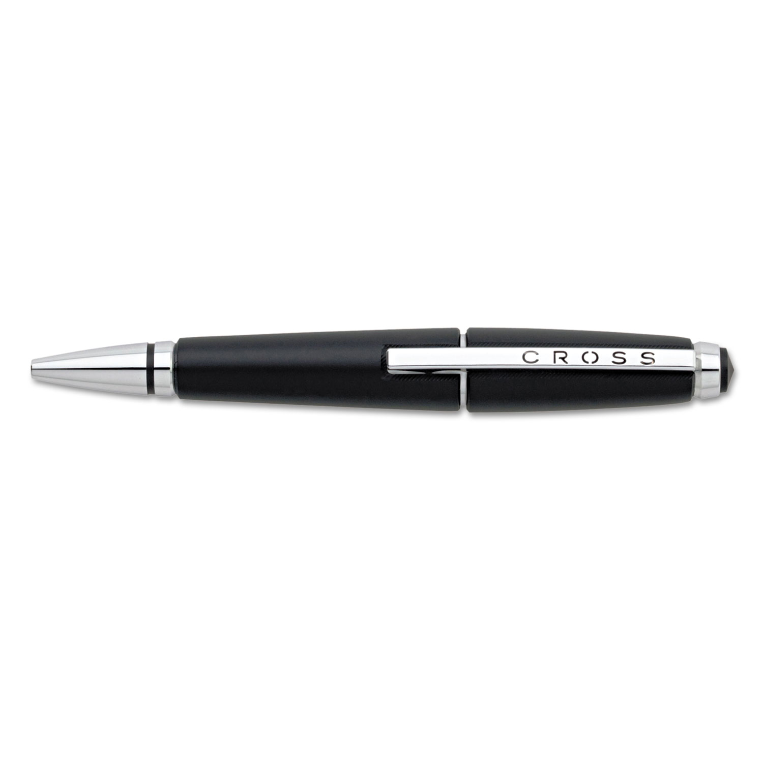  Cross AT0555-2 Edge Retractable Gel Pen Gift Box, Medium 0.7mm, Black Ink, Black Barrel (CROAT05552) 