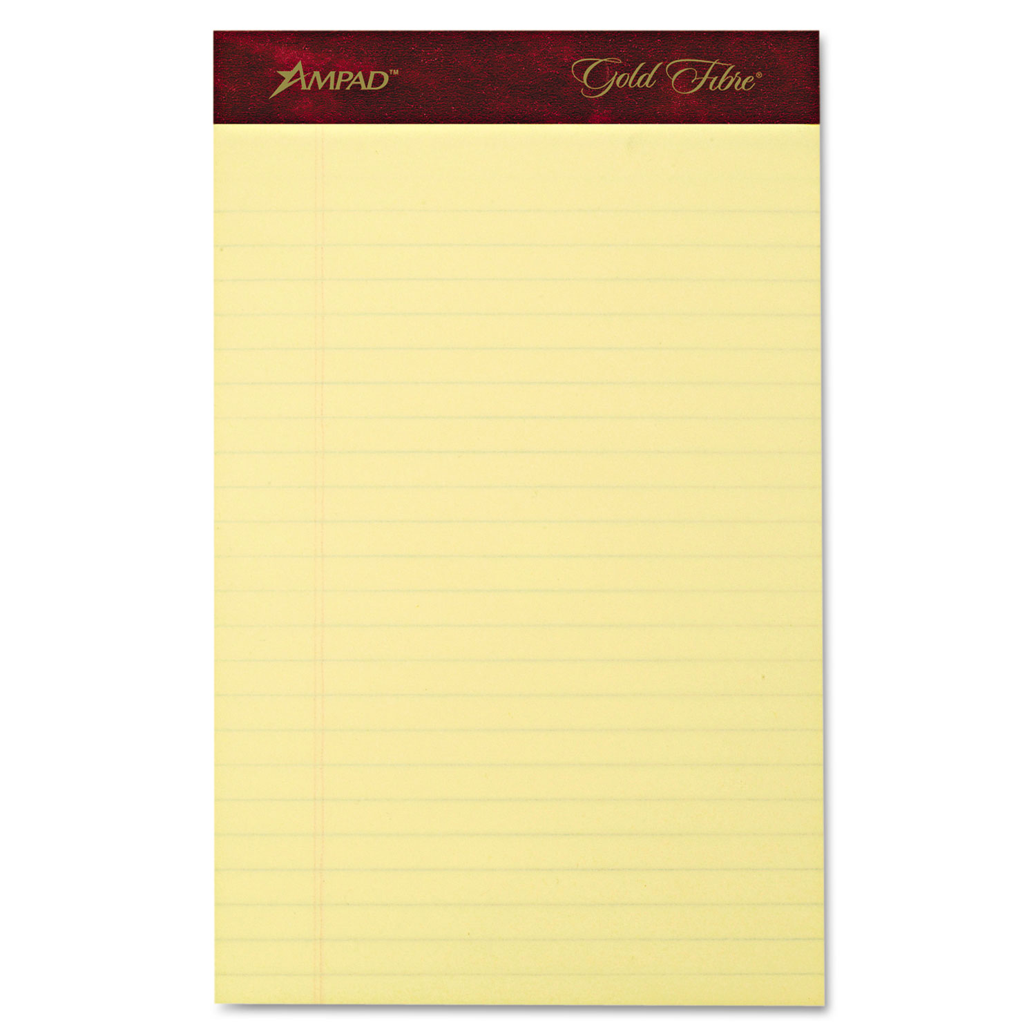  Ampad 20-029R Gold Fibre Writing Pads, Narrow Rule, 5 x 8, Canary, 50 Sheets, 4/Pack (TOP20029) 