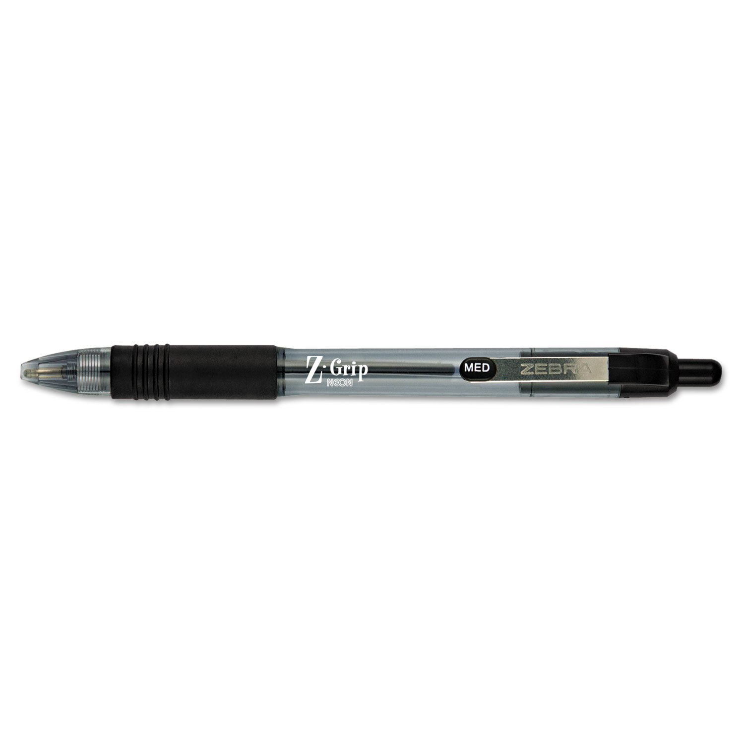 Z-Grip Neon Retractable Ballpoint Pen, 1mm, Medium, Black, Dozen
