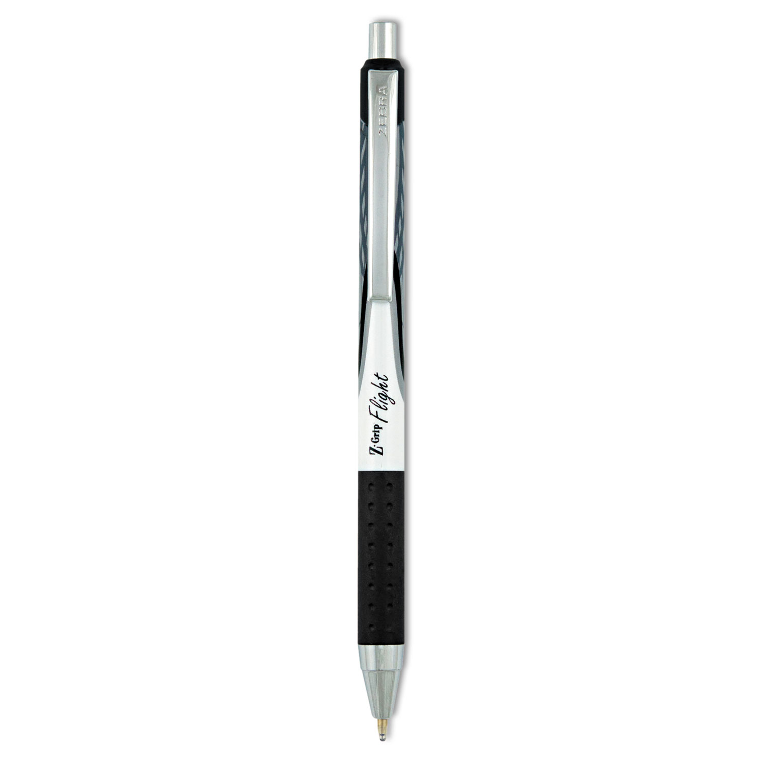  Zebra 21910 Z-Grip Flight Retractable Ballpoint Pen, 1.2mm, Black Ink, White Barrel, Dozen (ZEB21910) 