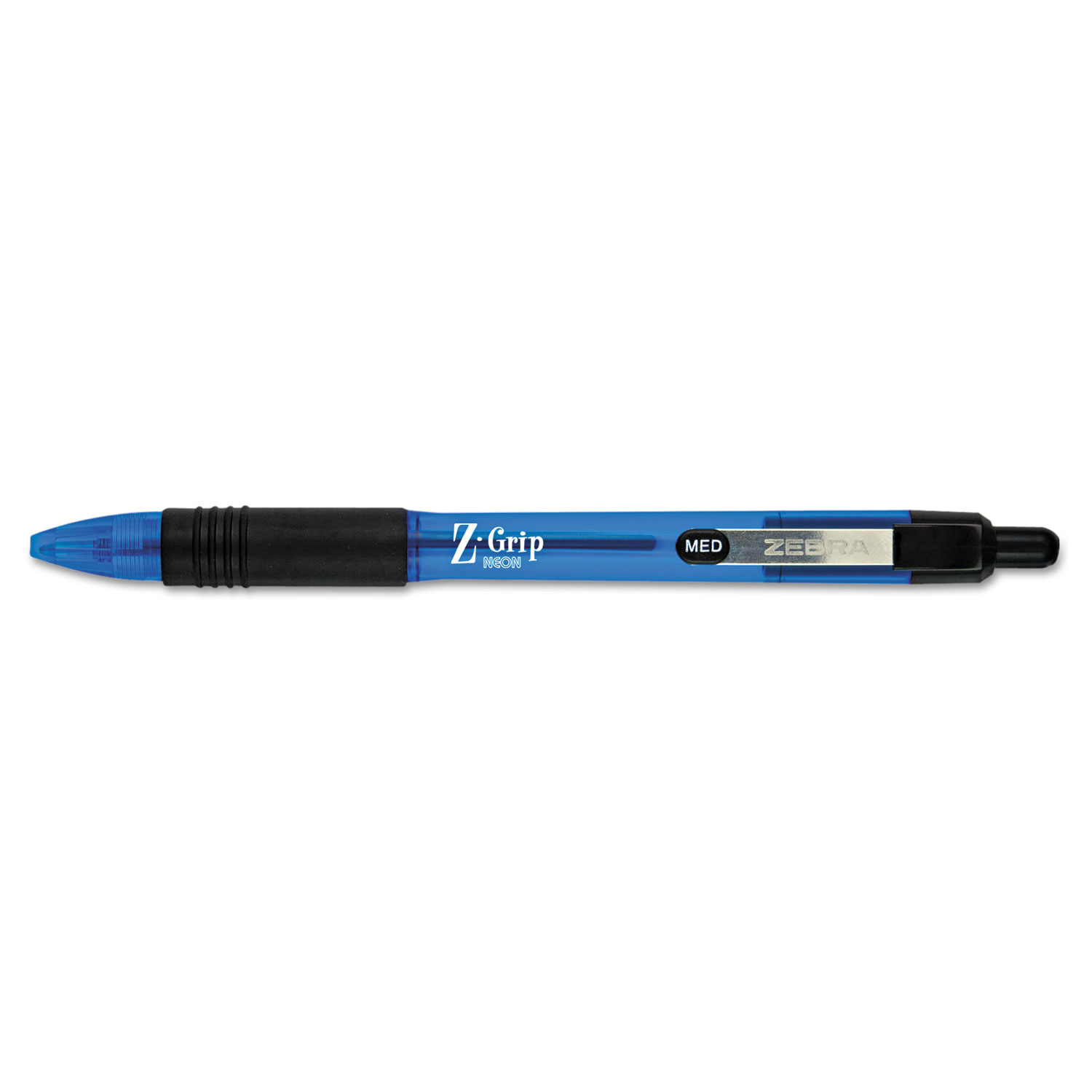 Z-Grip Neon Retractable Ballpoint Pen, 1mm, Medium, Blue, Dozen