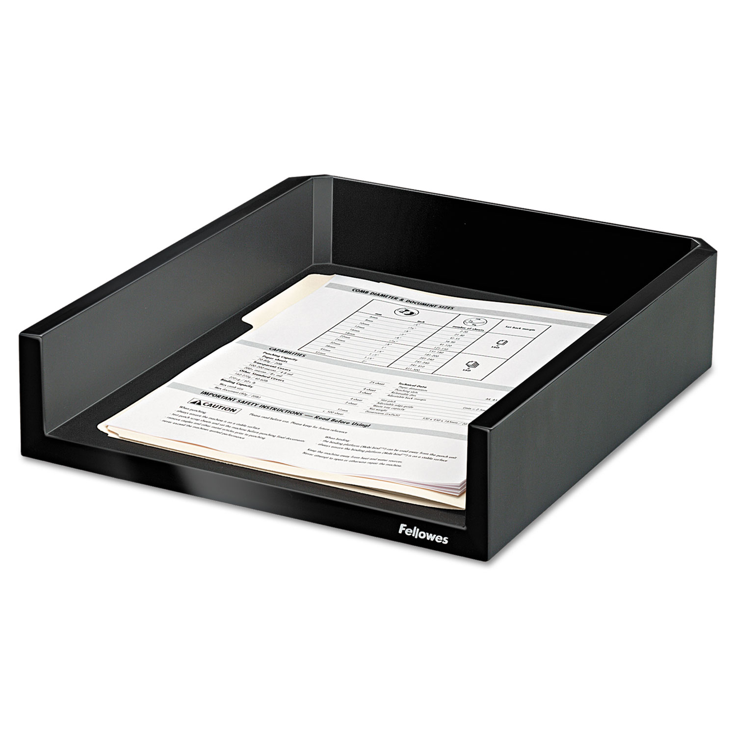  Fellowes 8038501 Designer Suites Desk Tray, 1 Section, Letter Size Files, 11.13 x 13 x 2.5, Black Pearl (FEL8038501) 